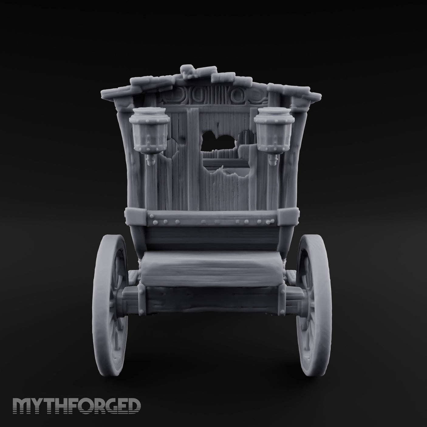 Skull-Adorned Shroud-Filled Decrepit Funeral Carriage Miniature for Dungeons and Dragons, Pathfinder or other TTRPGs