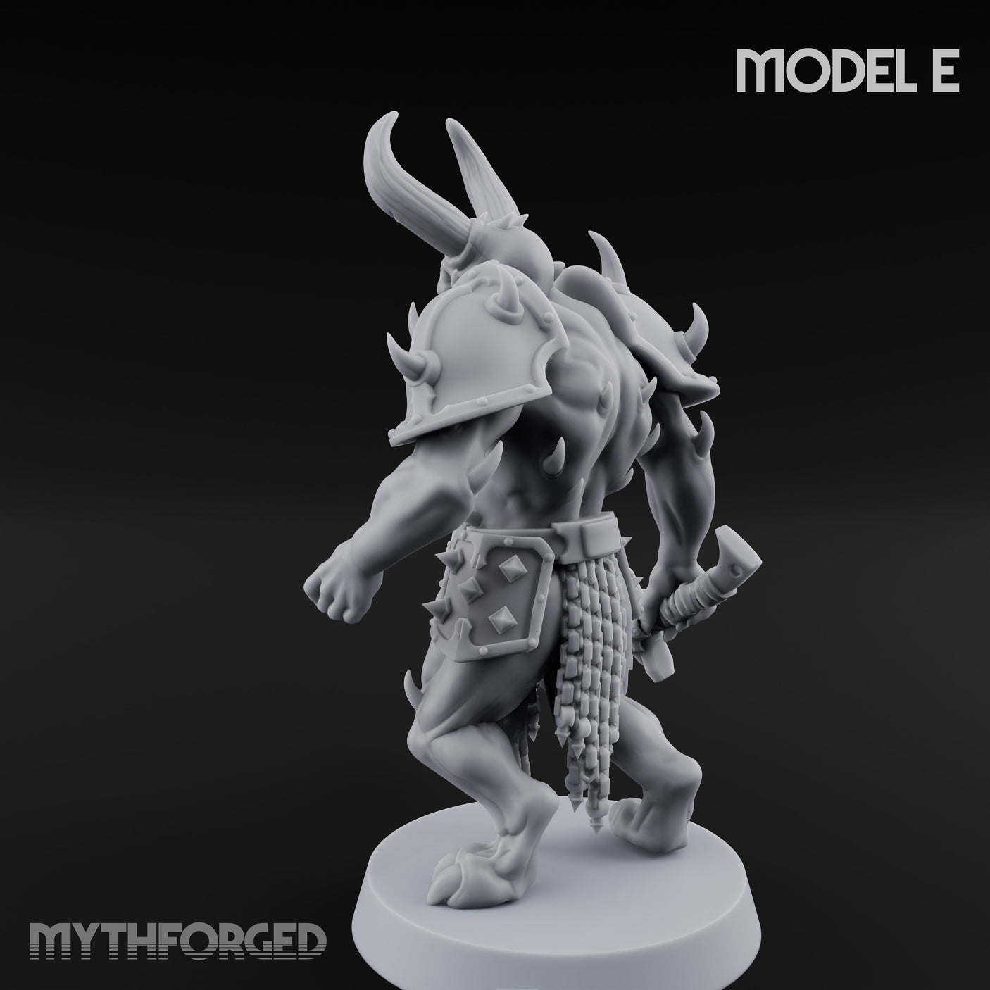 Skull Bearing Demon Warrior E Miniature for Dungeons and Dragons, Pathfinder or other TTRPGs