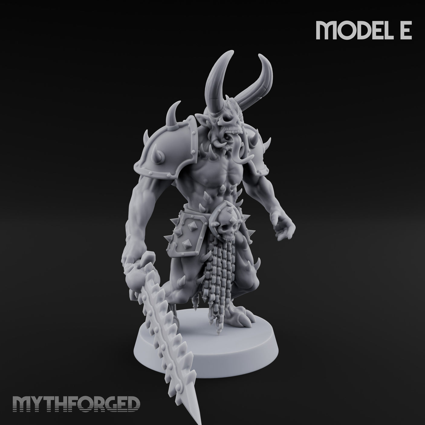 Skull Bearing Demon Warriors Miniature for Dungeons and Dragons, Pathfinder or other TTRPGs