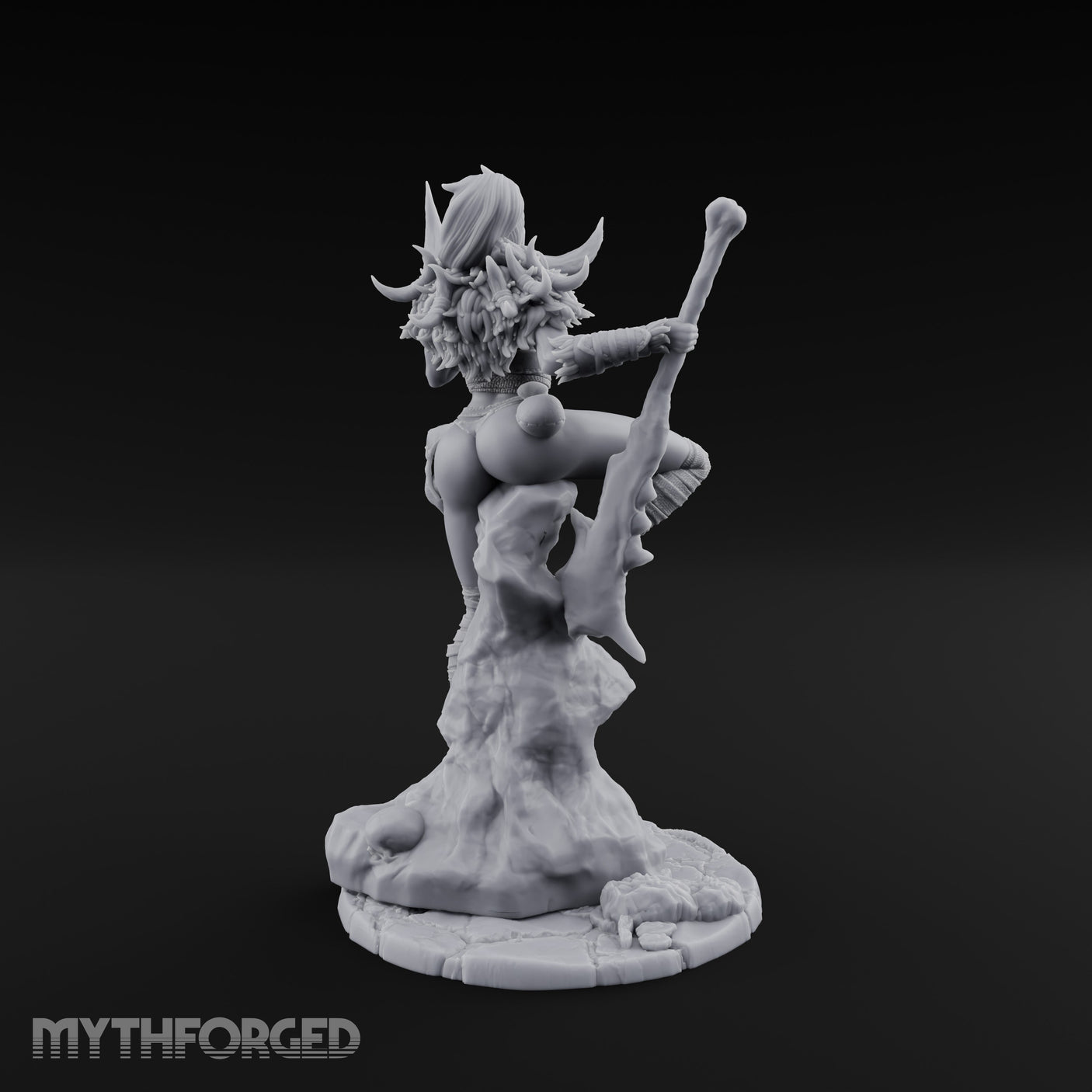 Skull Clutching Axe Bearing Shaman Miniature for Dungeons and Dragons, Pathfinder or other TTRPGs