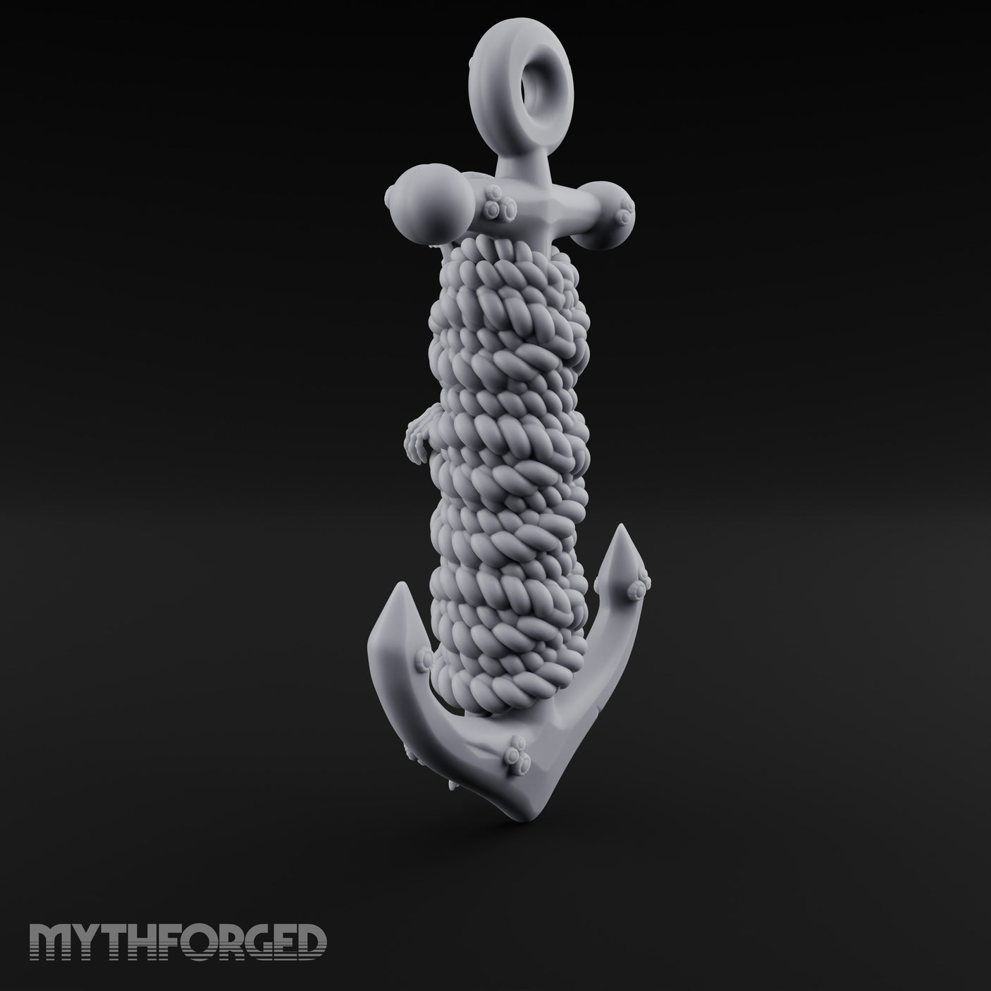 Skull-Faced Rope-Bound Undead Ship Anchor Miniature for Dungeons and Dragons, Pathfinder or other TTRPGs