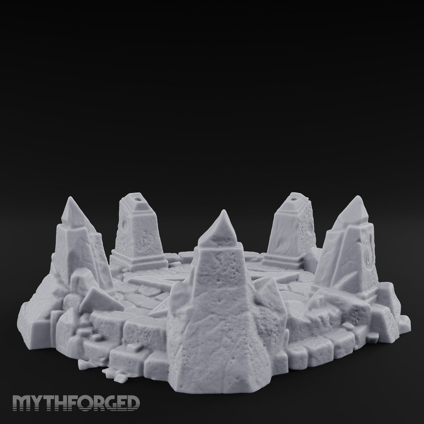 Skull-Marked Shard-Ringed Dark Ritual Summoning Circle Miniature for Dungeons and Dragons, Pathfinder or other TTRPGs