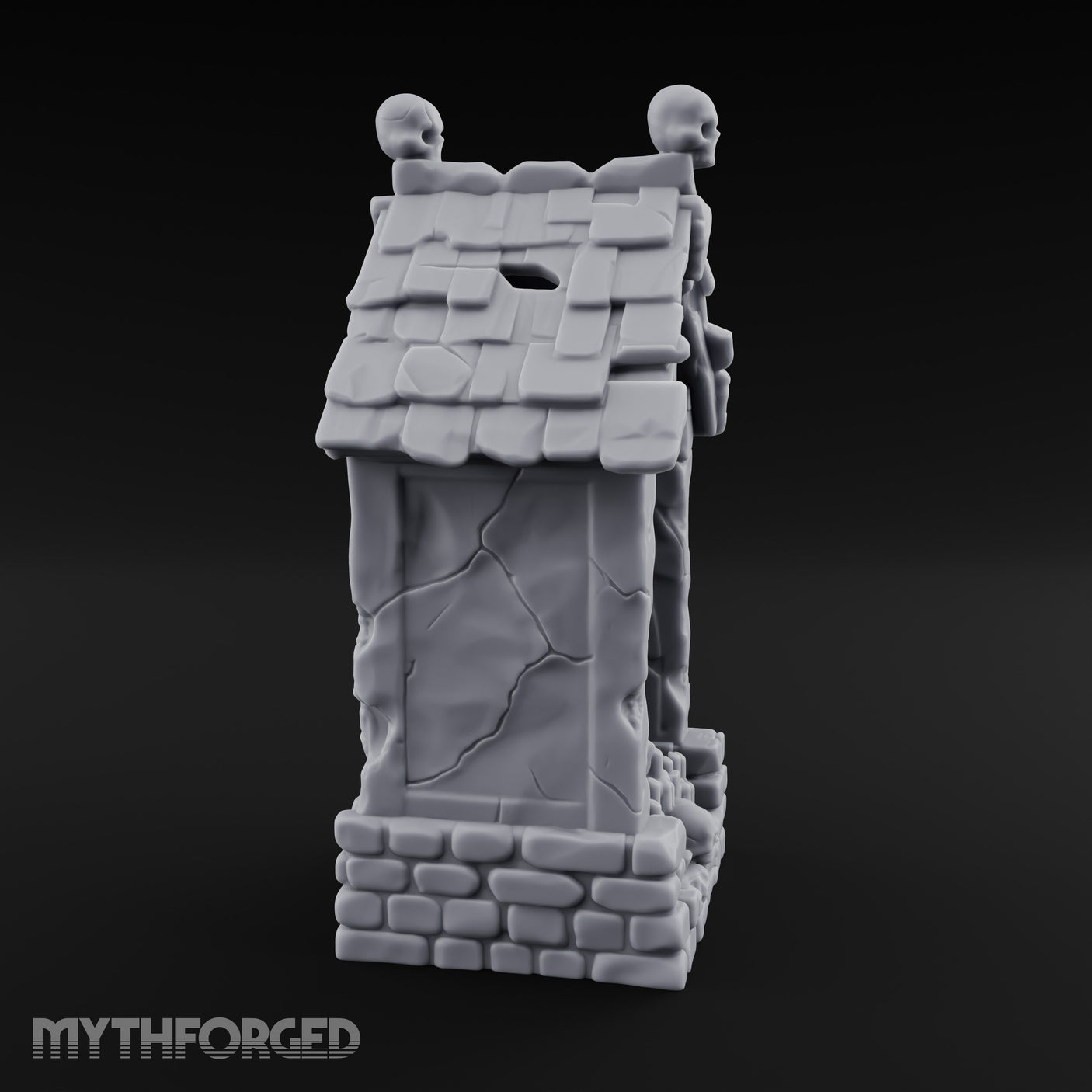 Skull-Pinnacled Candle-Strewn Death Deity Wayside Shrine Miniature for Dungeons and Dragons, Pathfinder or other TTRPGs