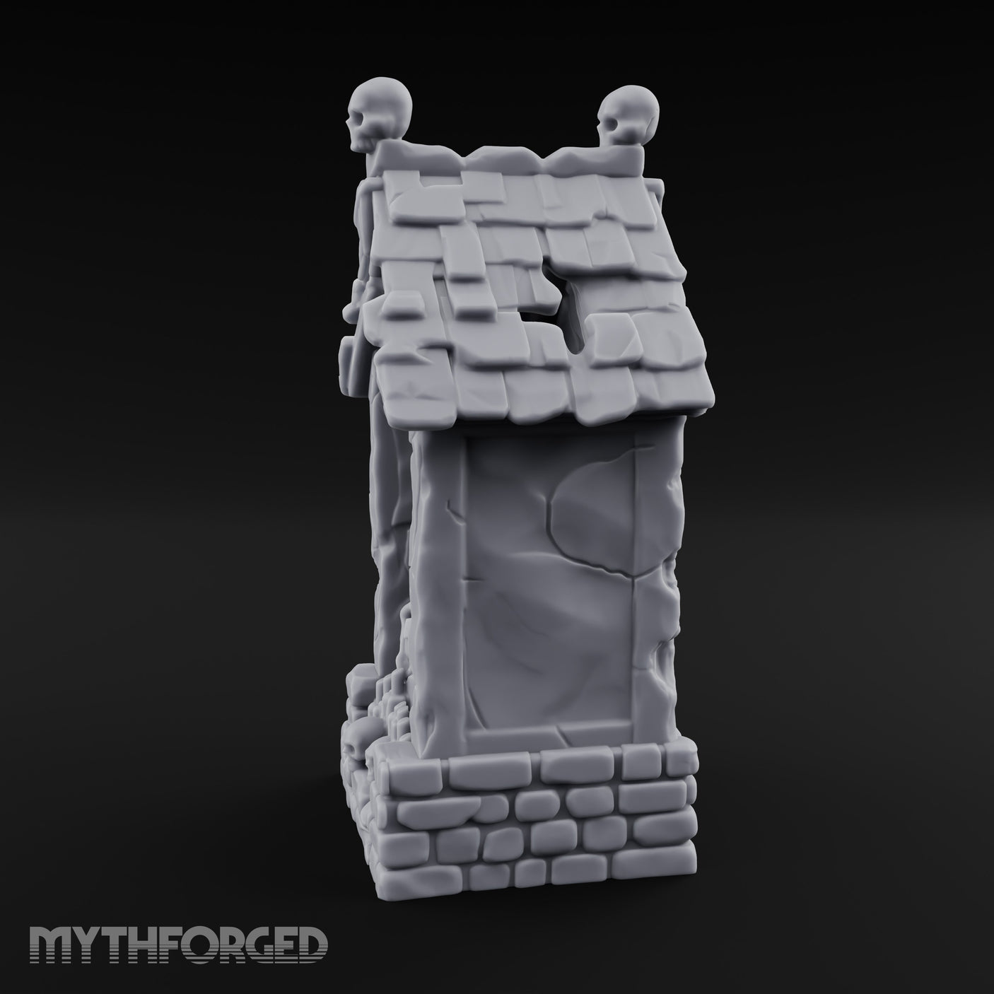 Skull-Pinnacled Candle-Strewn Death Deity Wayside Shrine Miniature for Dungeons and Dragons, Pathfinder or other TTRPGs