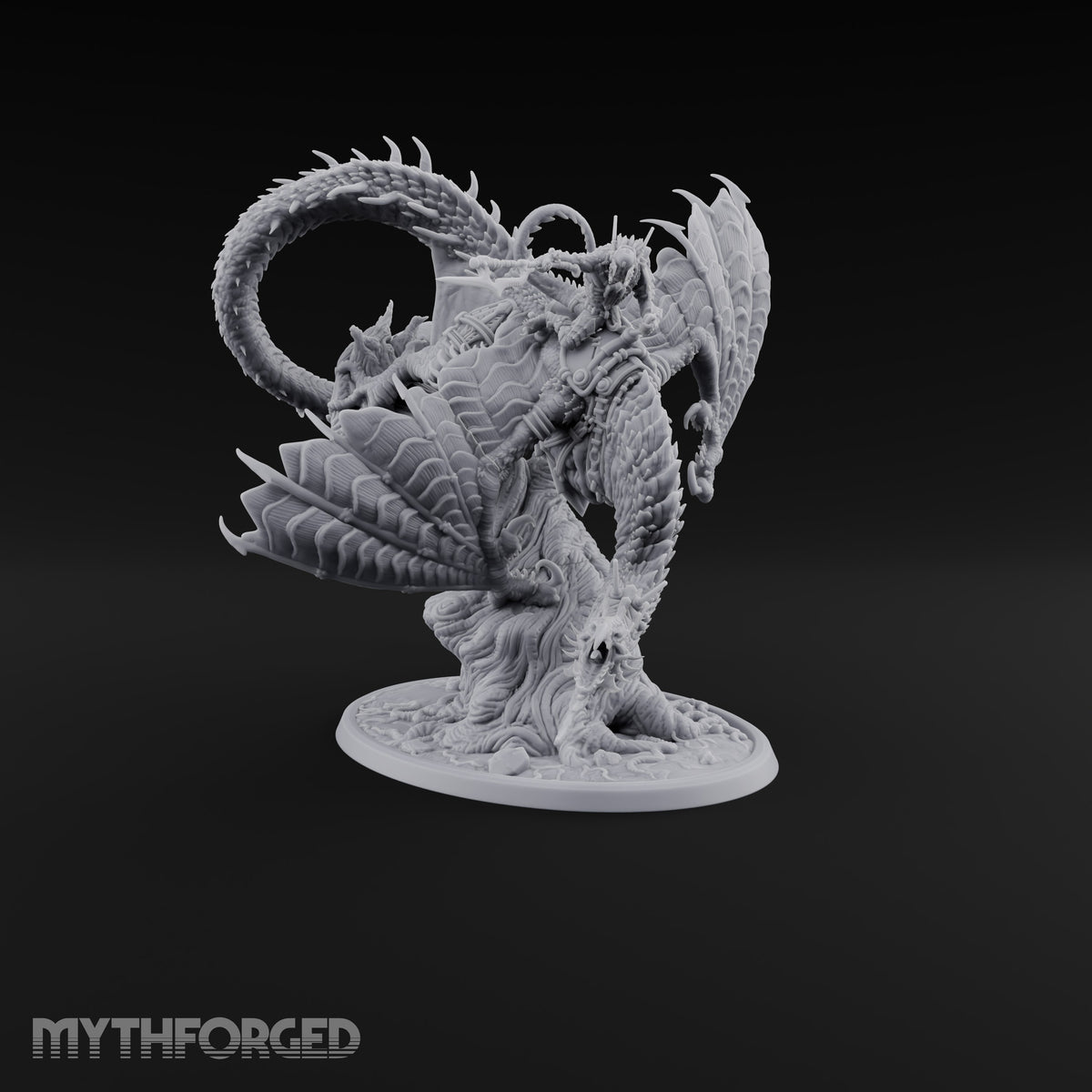 Saddled and Unbothered Lizardfolk Rider on Wyvern