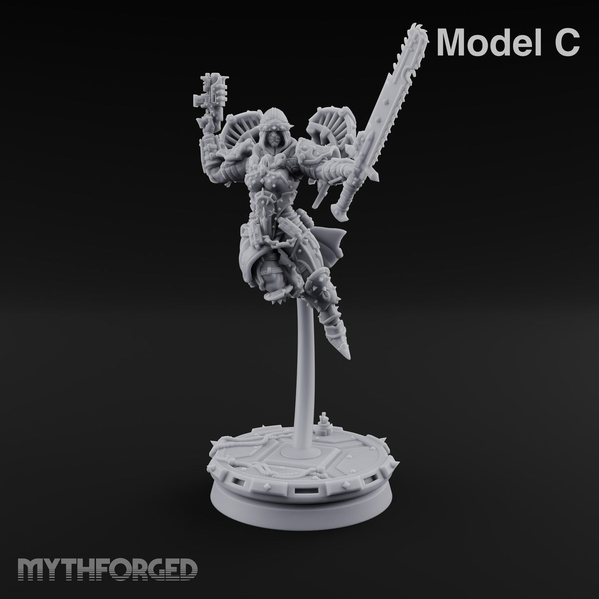 Prayers Descend Armed Human Jump Pack Warrior C
