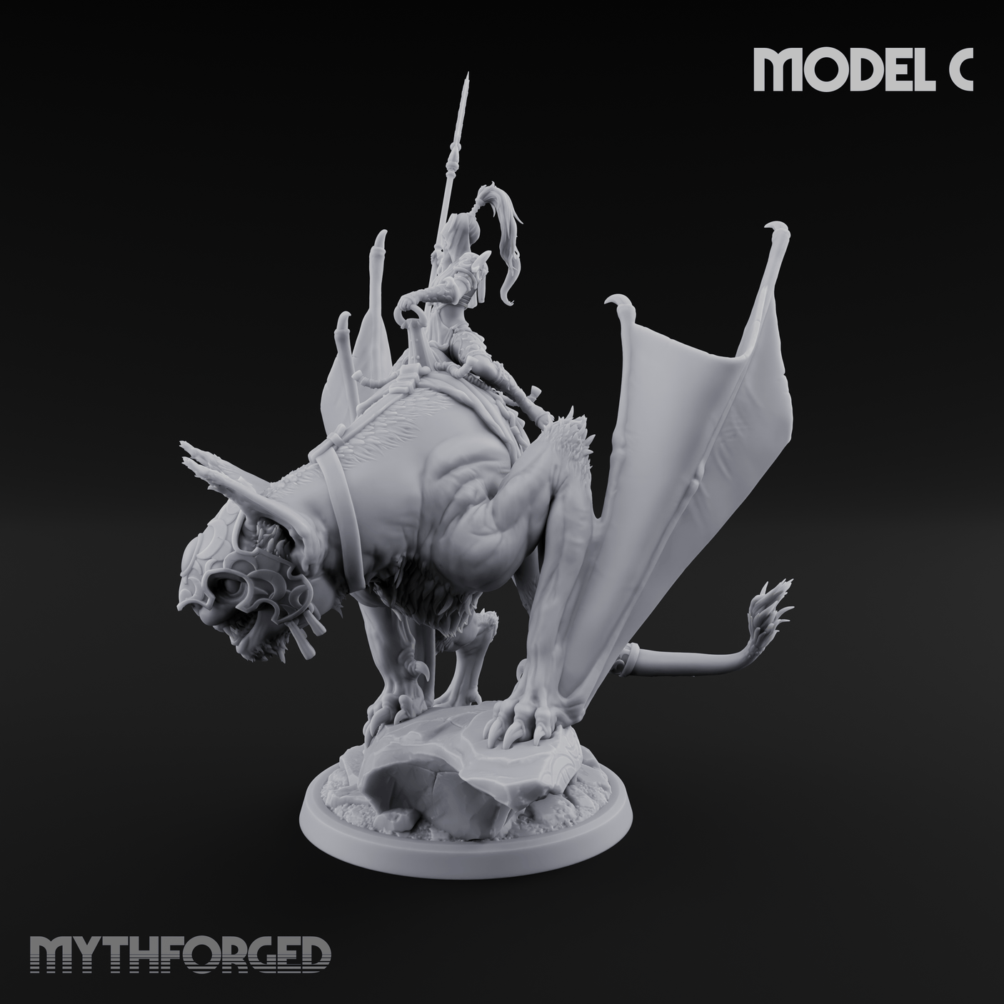 Upside Down Worshipping Elf Skyriders C Miniature for Dungeons and Dragons, Pathfinder or other TTRPGs