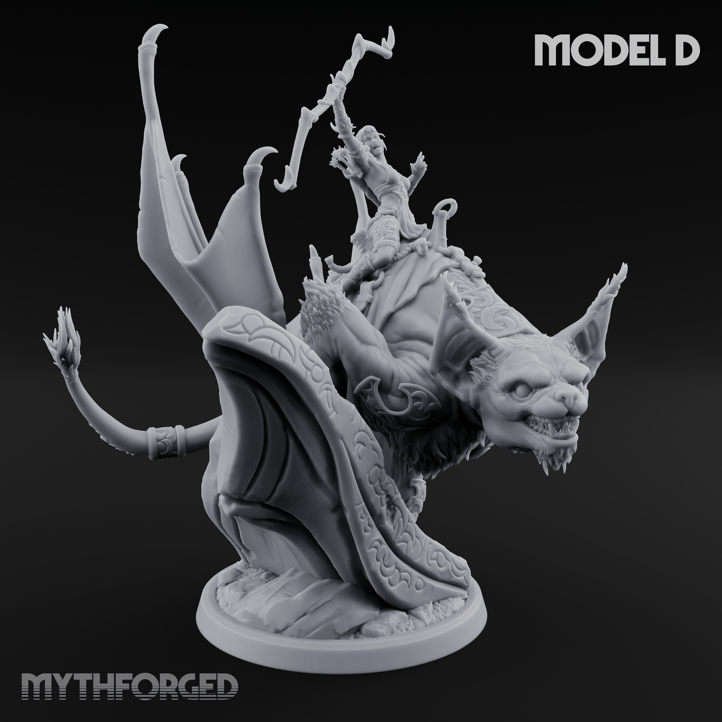 Upside Down Worshipping Elf Skyriders Miniature for Dungeons and Dragons, Pathfinder or other TTRPGs