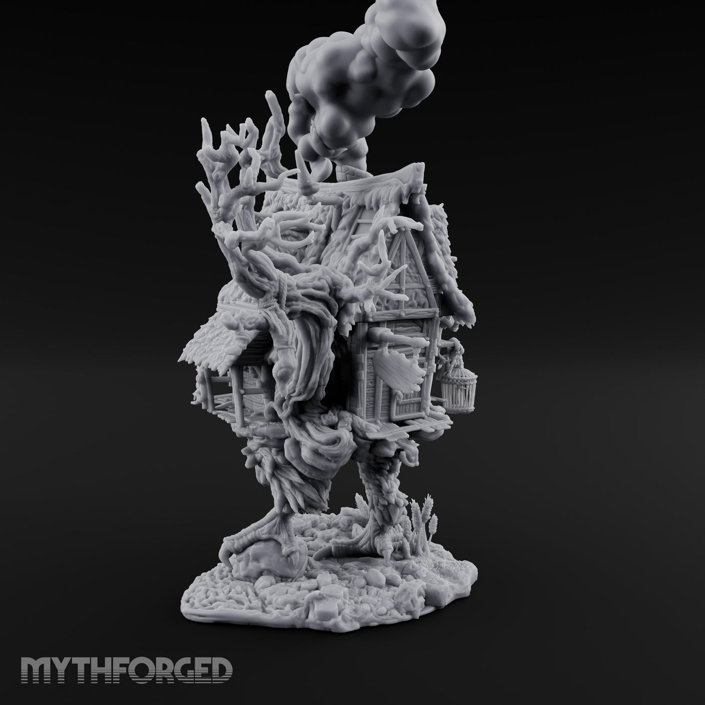 Smoke Billowing Mimic Cottage Miniature for Dungeons and Dragons, Pathfinder or other TTRPGs
