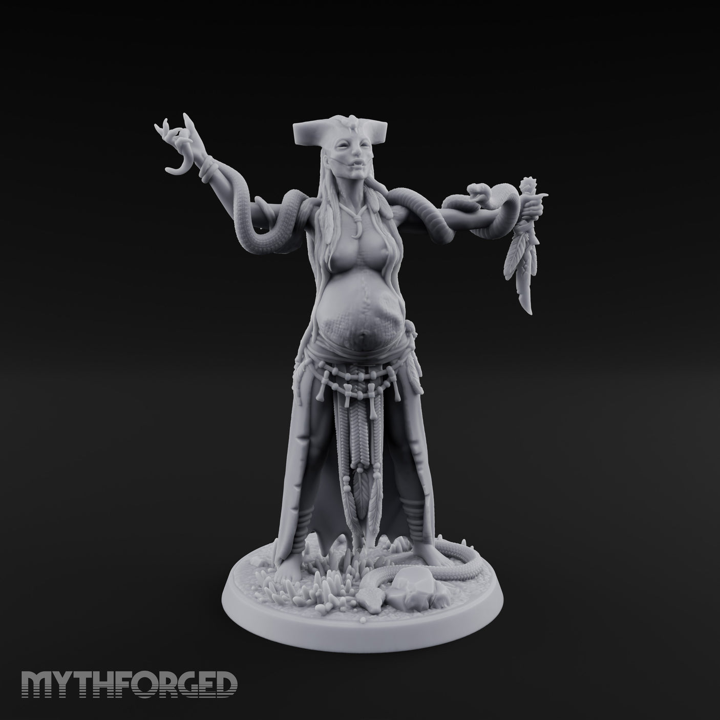 Snake Entwined Vessel of Yig Miniature for Dungeons and Dragons, Pathfinder or other TTRPGs