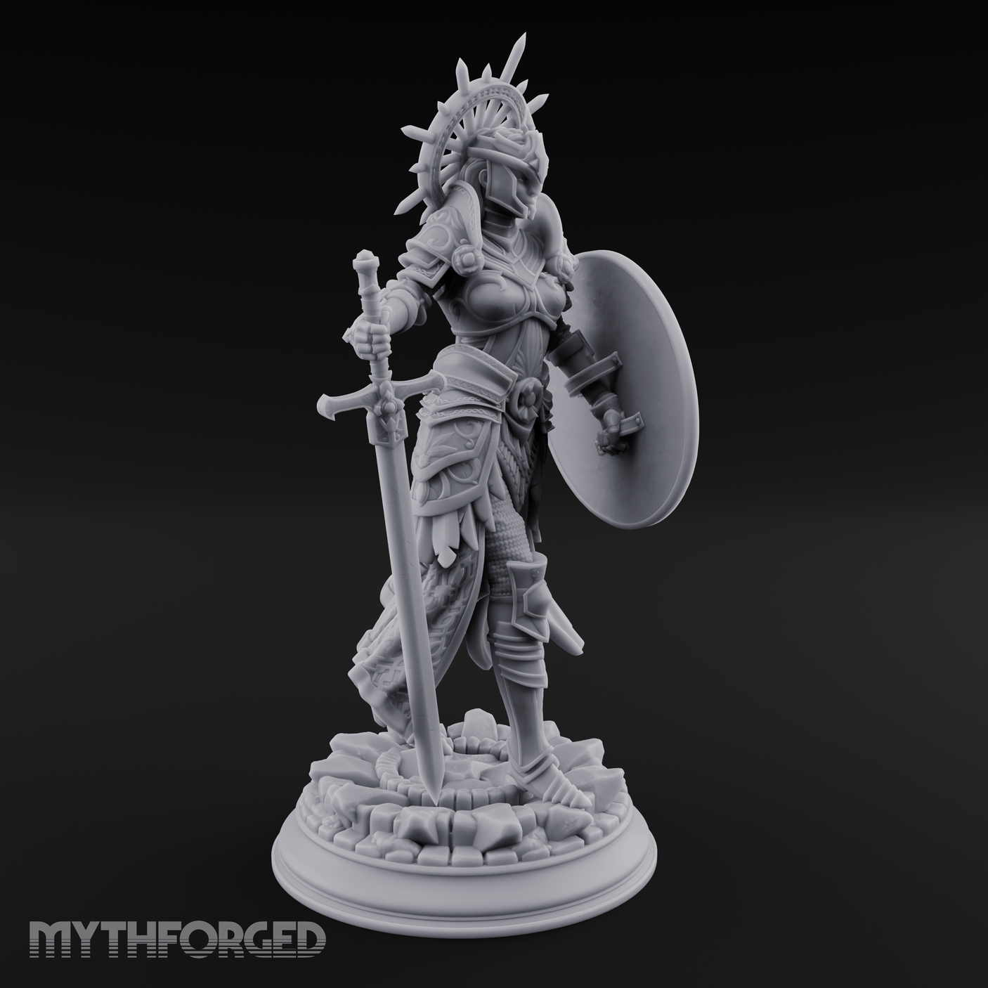 Halo Crowned Defender Aasimar Paladin Miniature for Dungeons and Dragons, Pathfinder or other TTRPGs