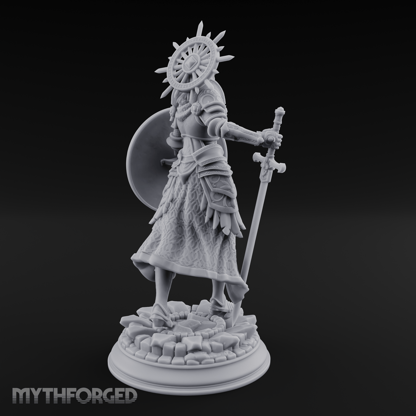 Halo Crowned Defender Aasimar Paladin Miniature for Dungeons and Dragons, Pathfinder or other TTRPGs