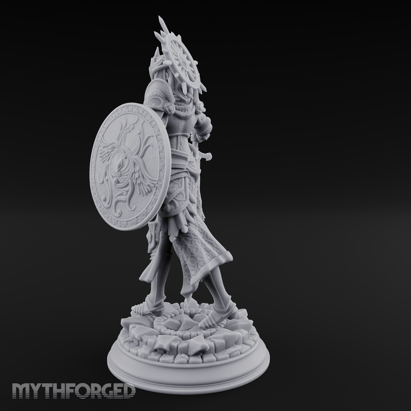 Halo Crowned Defender Aasimar Paladin Miniature for Dungeons and Dragons, Pathfinder or other TTRPGs