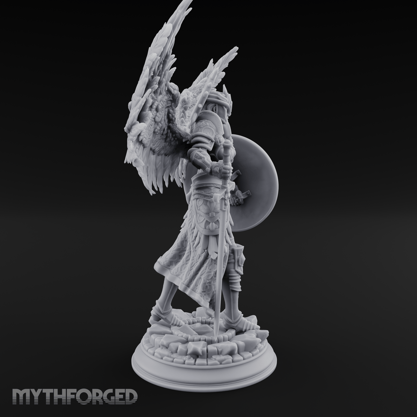 Halo Crowned Defender Aasimar Paladin Miniature for Dungeons and Dragons, Pathfinder or other TTRPGs