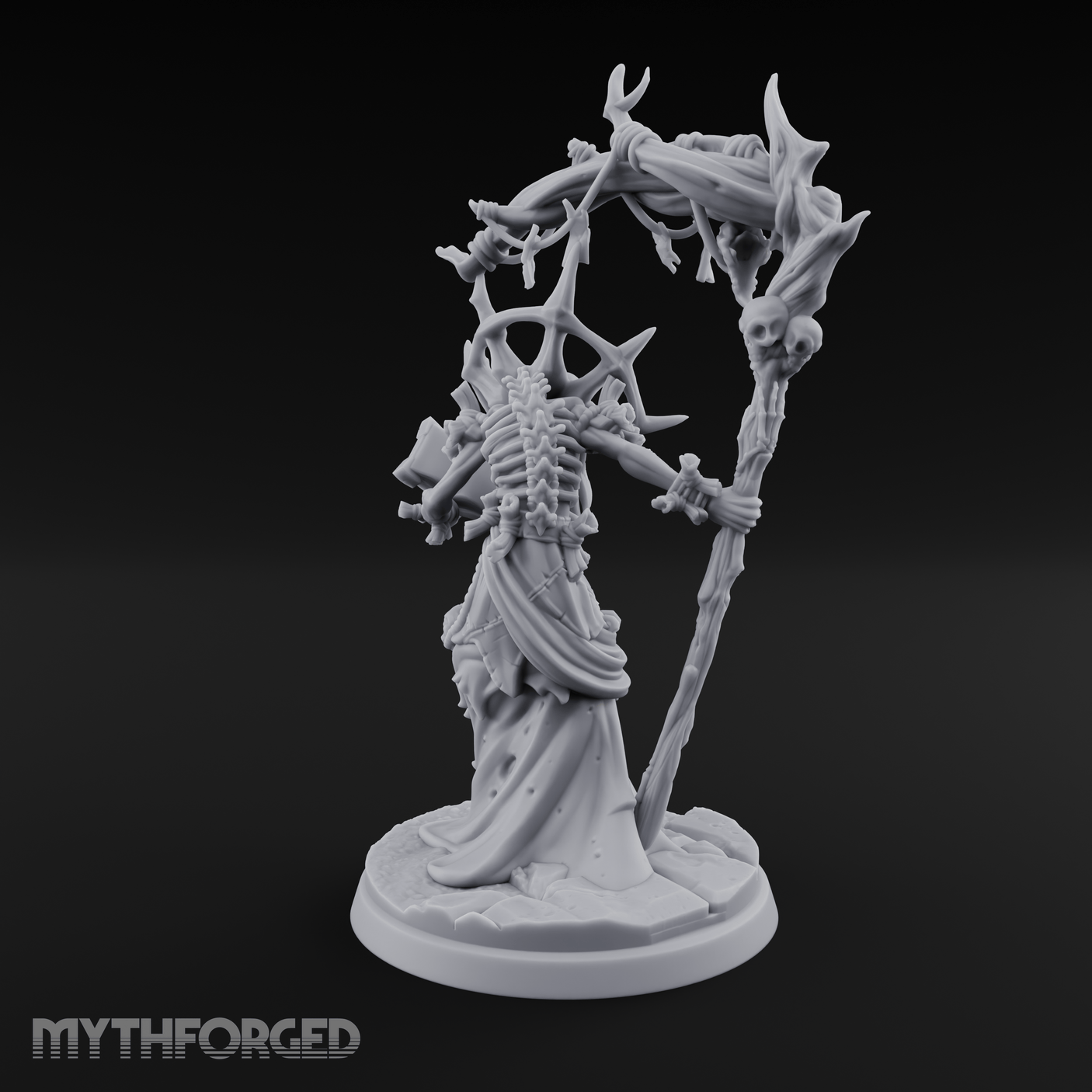 Scythe Wielding Lich Miniature for Dungeons and Dragons, Pathfinder or other TTRPGs