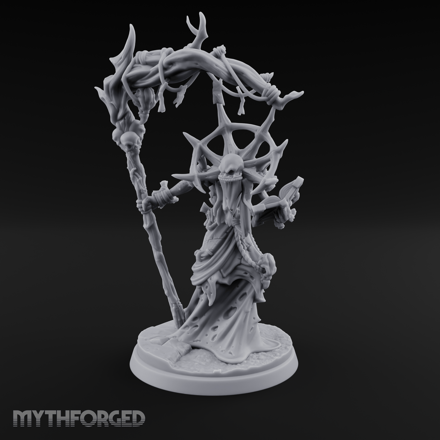 Scythe Wielding Lich Miniature for Dungeons and Dragons, Pathfinder or other TTRPGs
