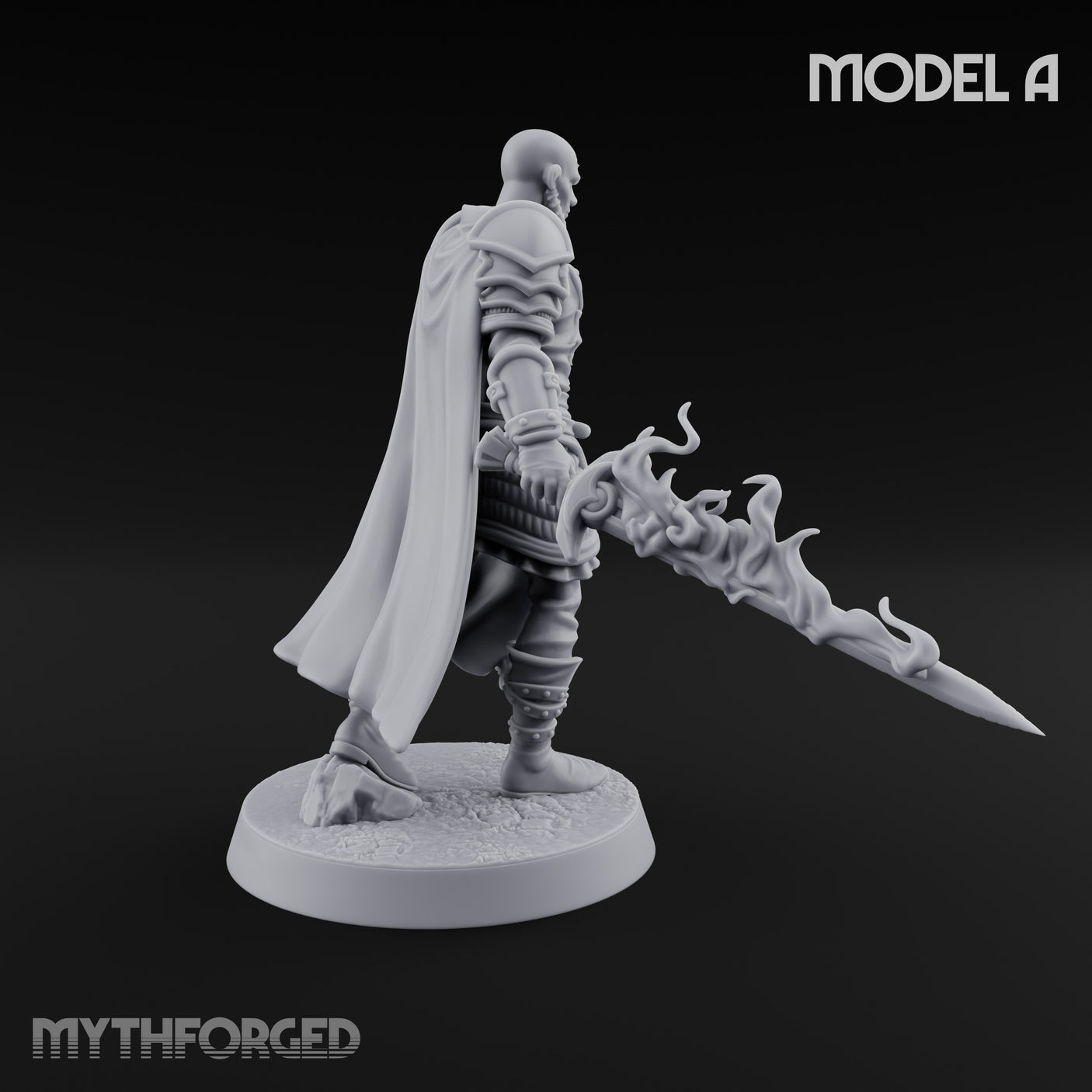 Soul Spear Wielding Human Ash Paladin A Miniature for Dungeons and Dragons, Pathfinder or other TTRPGs