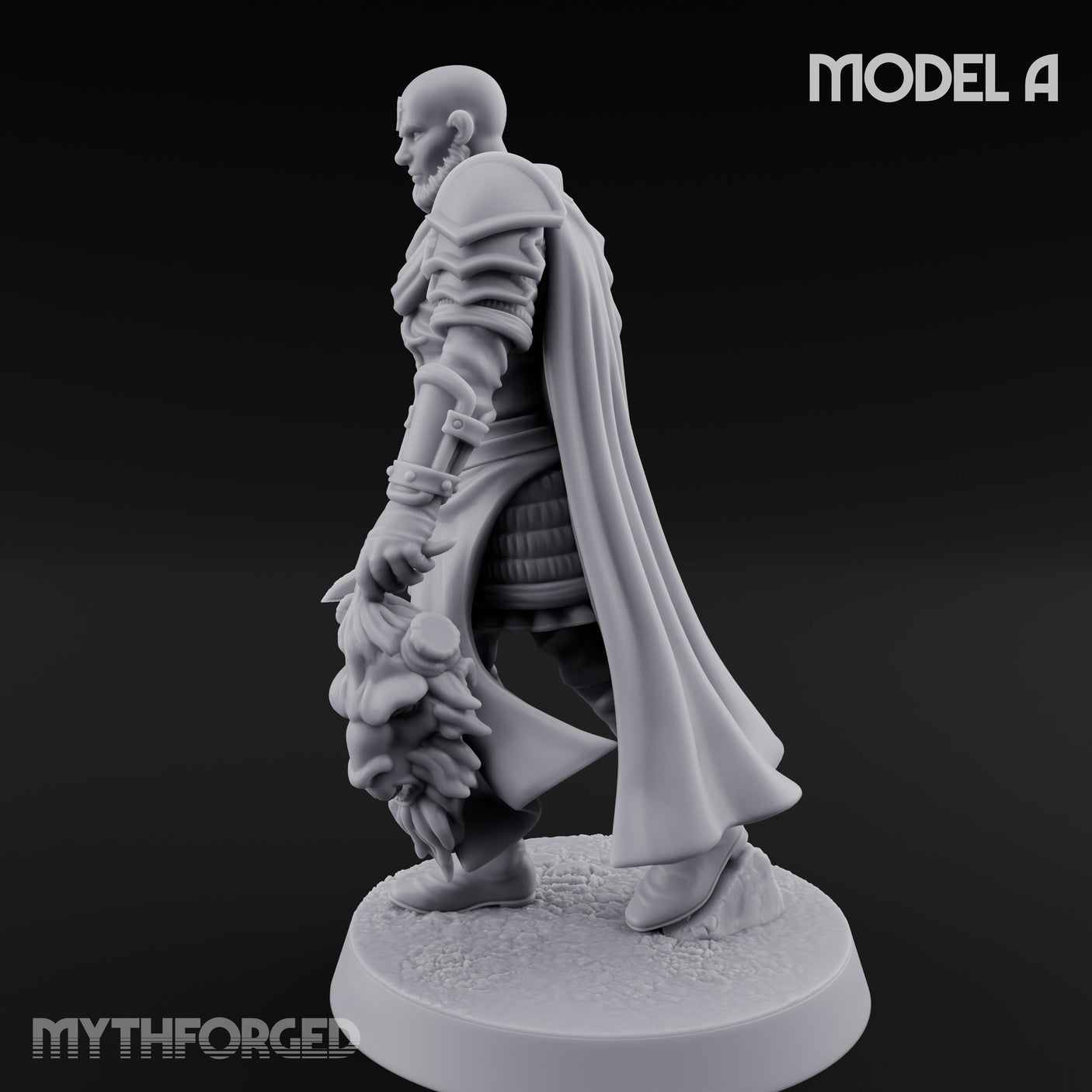 Soul Spear Wielding Human Ash Paladin A Miniature for Dungeons and Dragons, Pathfinder or other TTRPGs