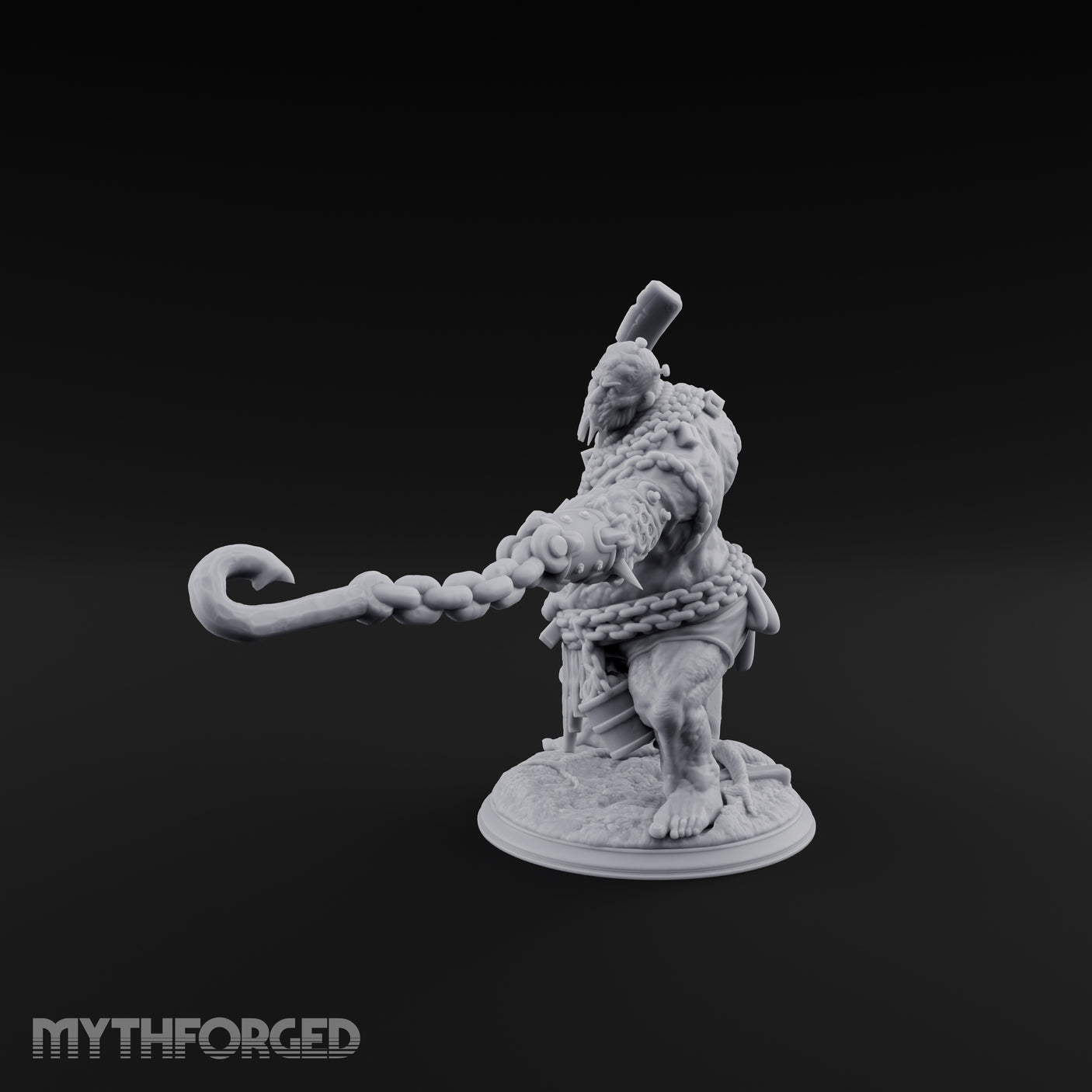 Cleaver Swinging Undead Ogre Butcher Miniature for Dungeons and Dragons, Pathfinder or other TTRPGs