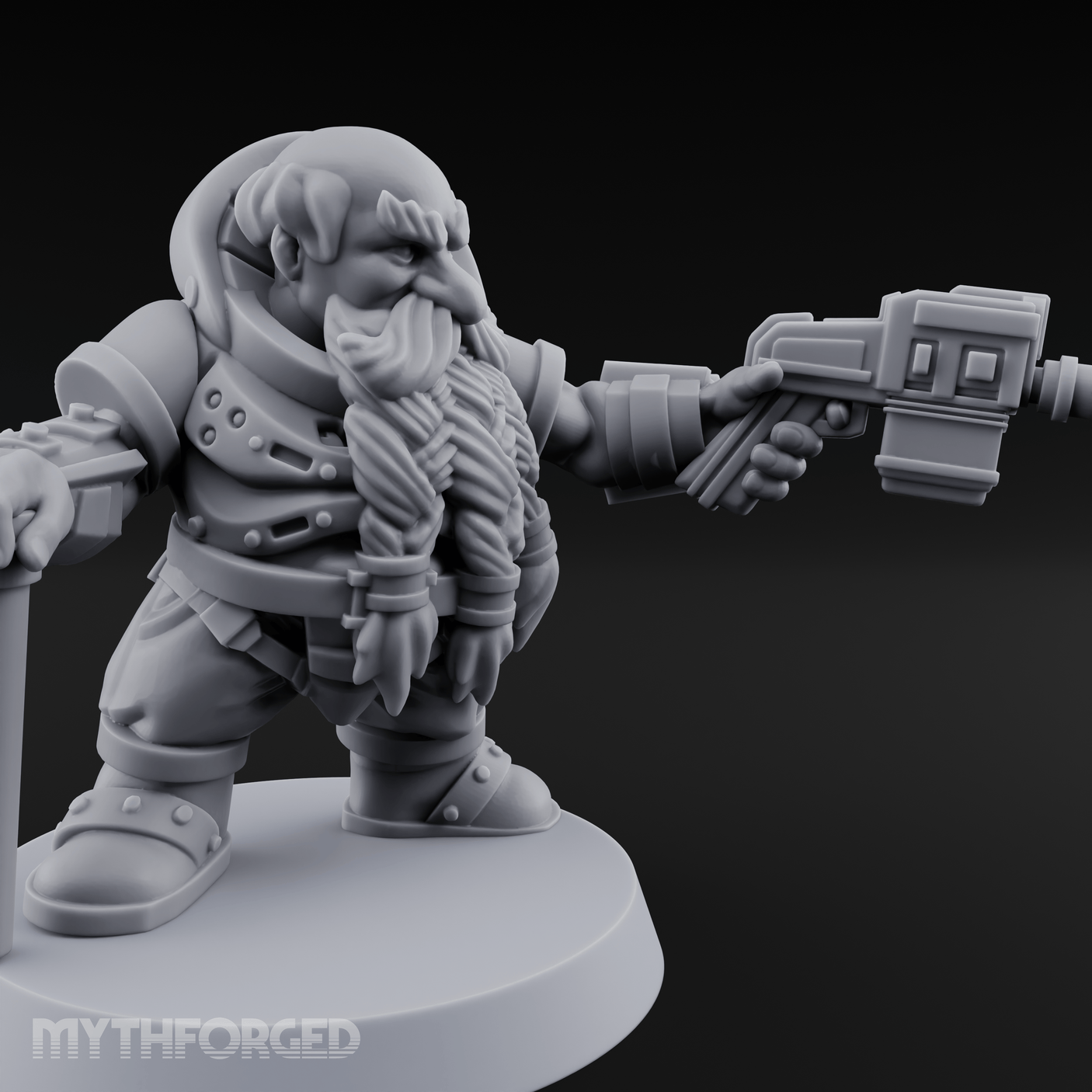 Gear Laden Gunslinger Dwarf Gunner Miniature for Dungeons and Dragons, Pathfinder or other TTRPGs
