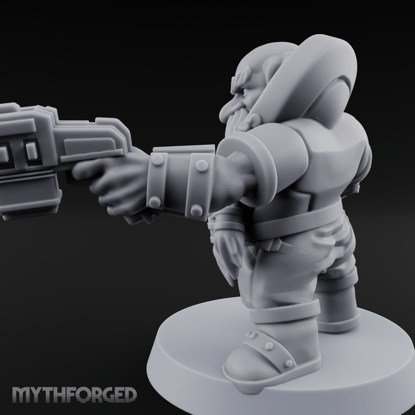 Gear Laden Gunslinger Dwarf Gunner Miniature for Dungeons and Dragons, Pathfinder or other TTRPGs