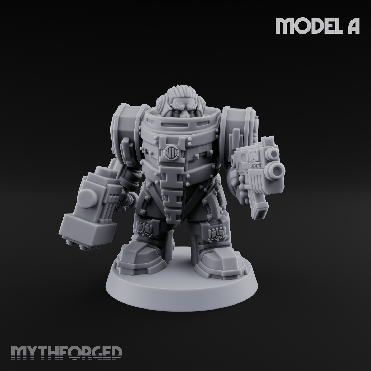 Fully Armoured Space Dwarf Troopers Miniature for Dungeons and Dragons, Pathfinder or other TTRPGs