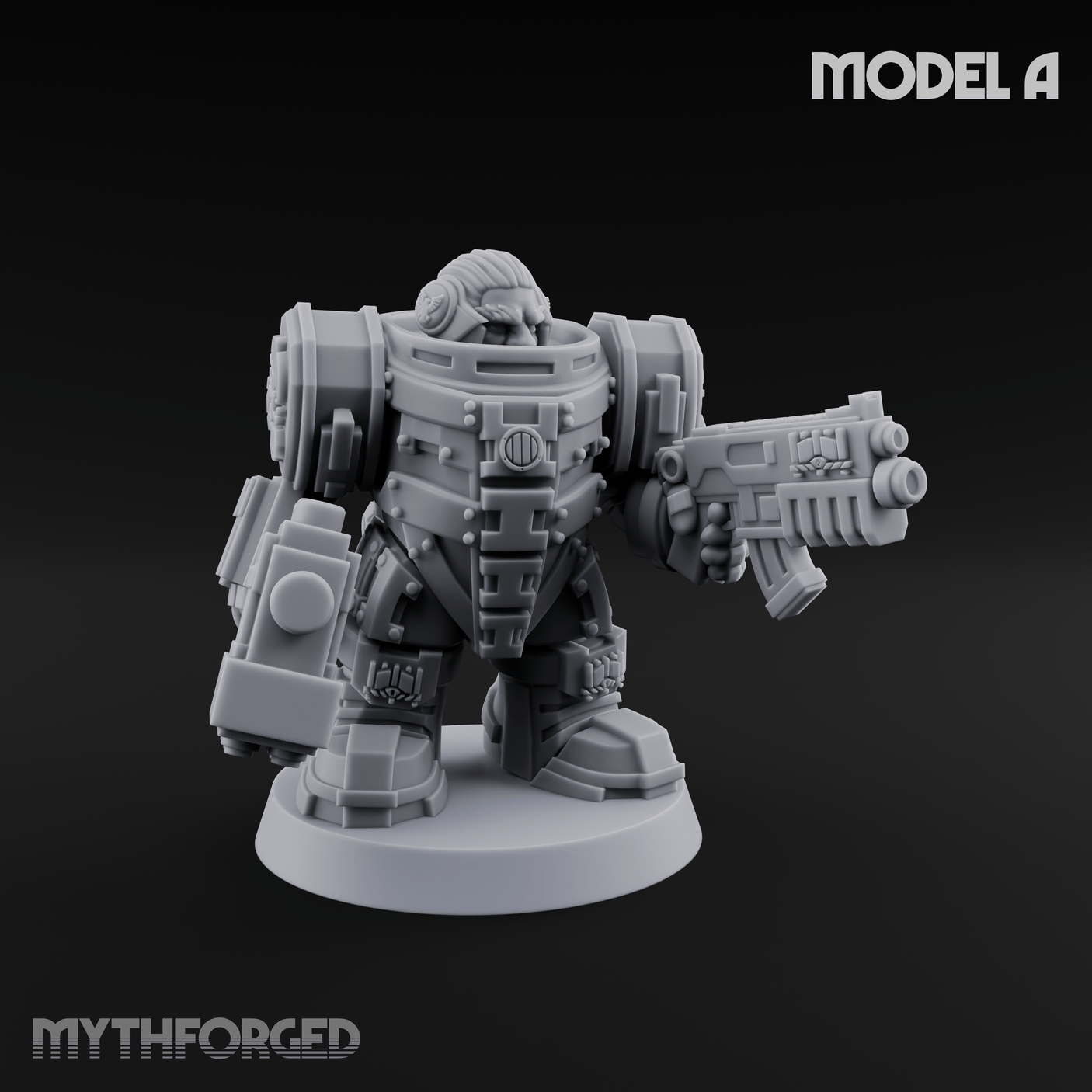Fully Armoured Space Dwarf Troopers Miniature for Dungeons and Dragons, Pathfinder or other TTRPGs