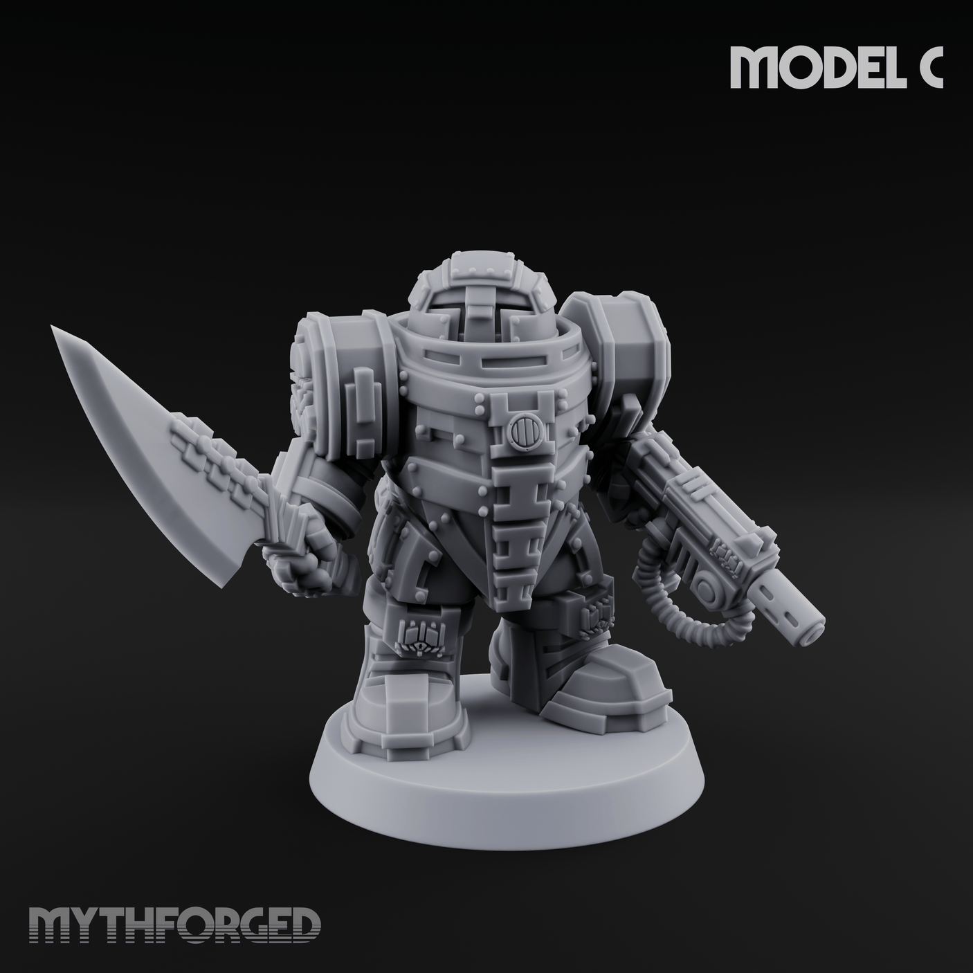 Fully Armoured Space Dwarf Troopers Miniature for Dungeons and Dragons, Pathfinder or other TTRPGs