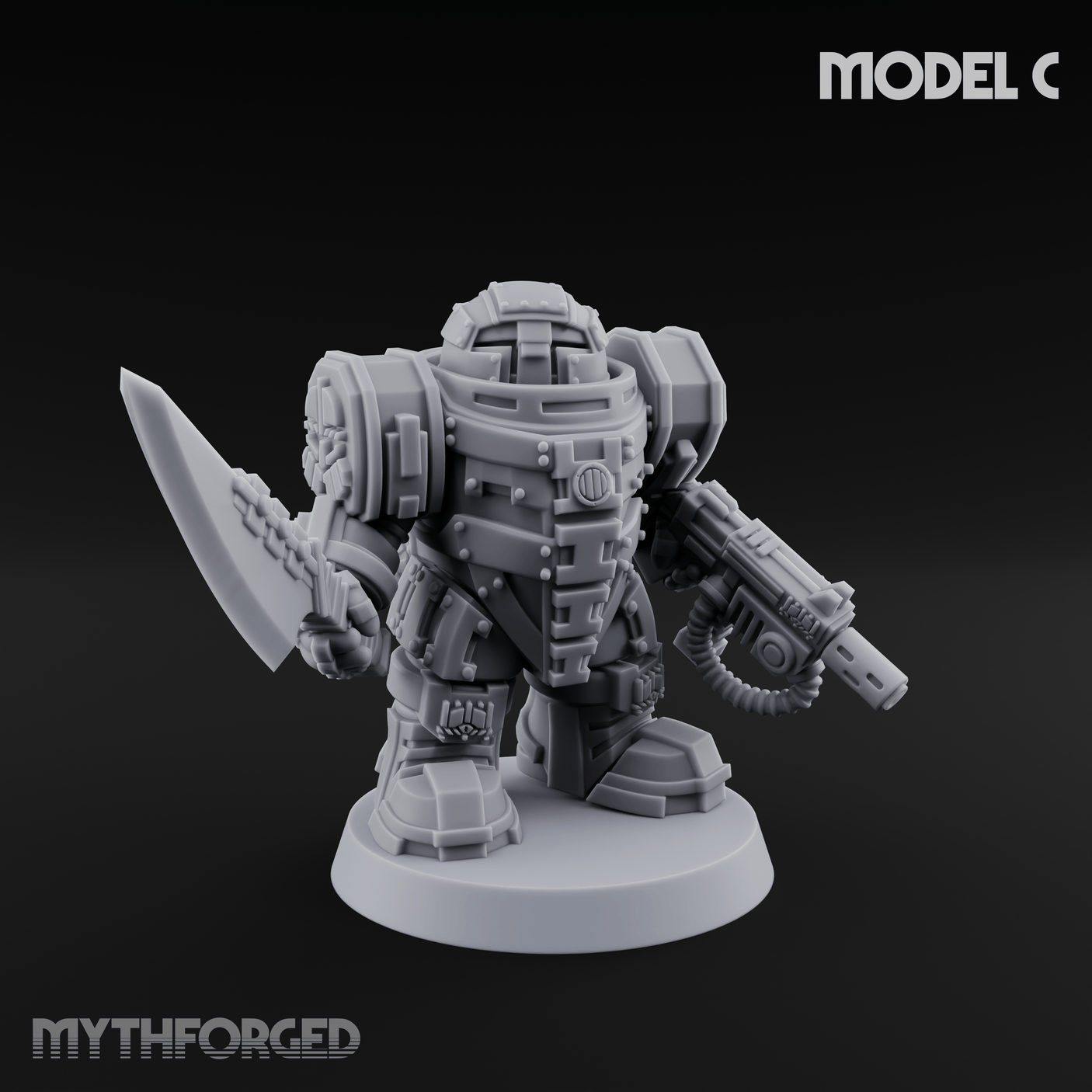 Fully Armoured Space Dwarf Troopers Miniature for Dungeons and Dragons, Pathfinder or other TTRPGs