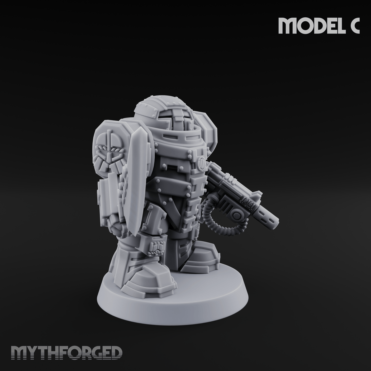 Fully Armoured Space Dwarf Troopers Miniature for Dungeons and Dragons, Pathfinder or other TTRPGs