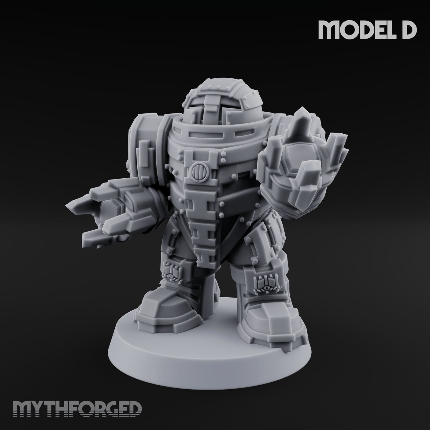 Fully Armoured Space Dwarf Troopers Miniature for Dungeons and Dragons, Pathfinder or other TTRPGs