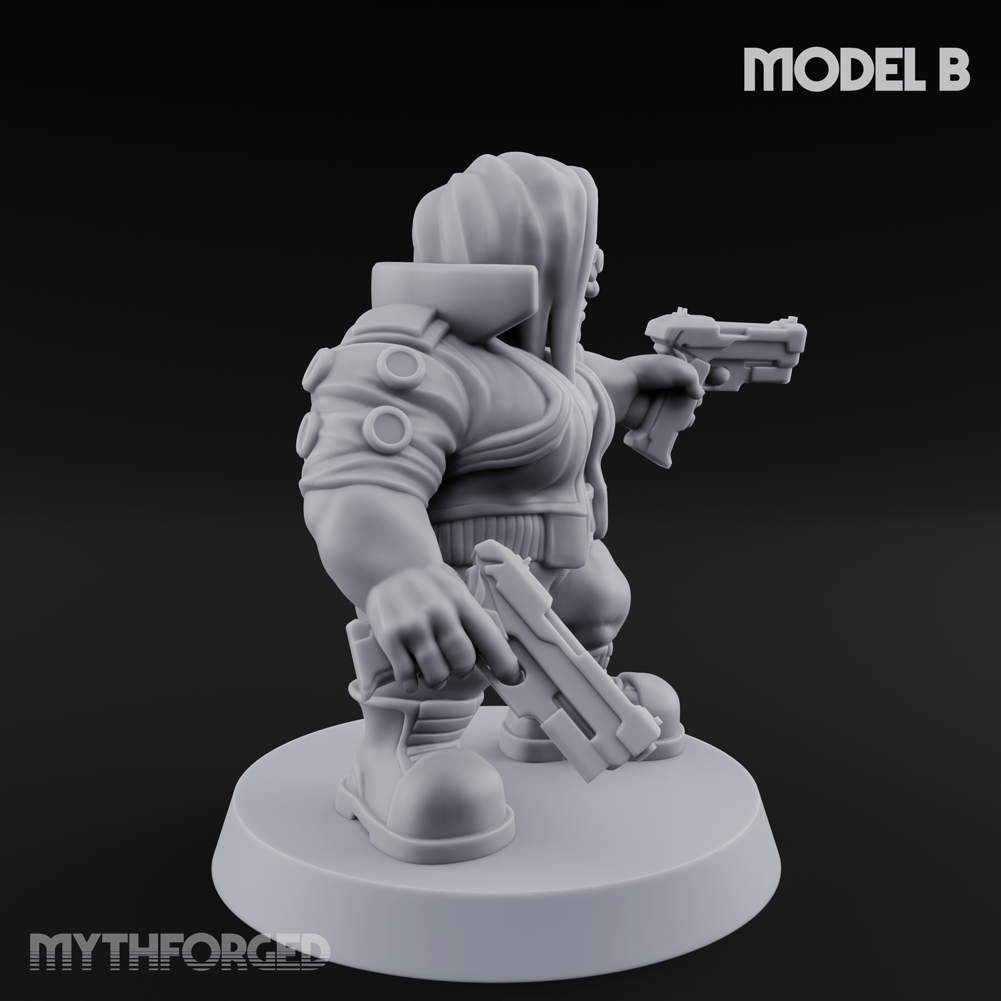 Trigger Happy Space Dwarf Thugs B Miniature for Dungeons and Dragons, Pathfinder or other TTRPGs