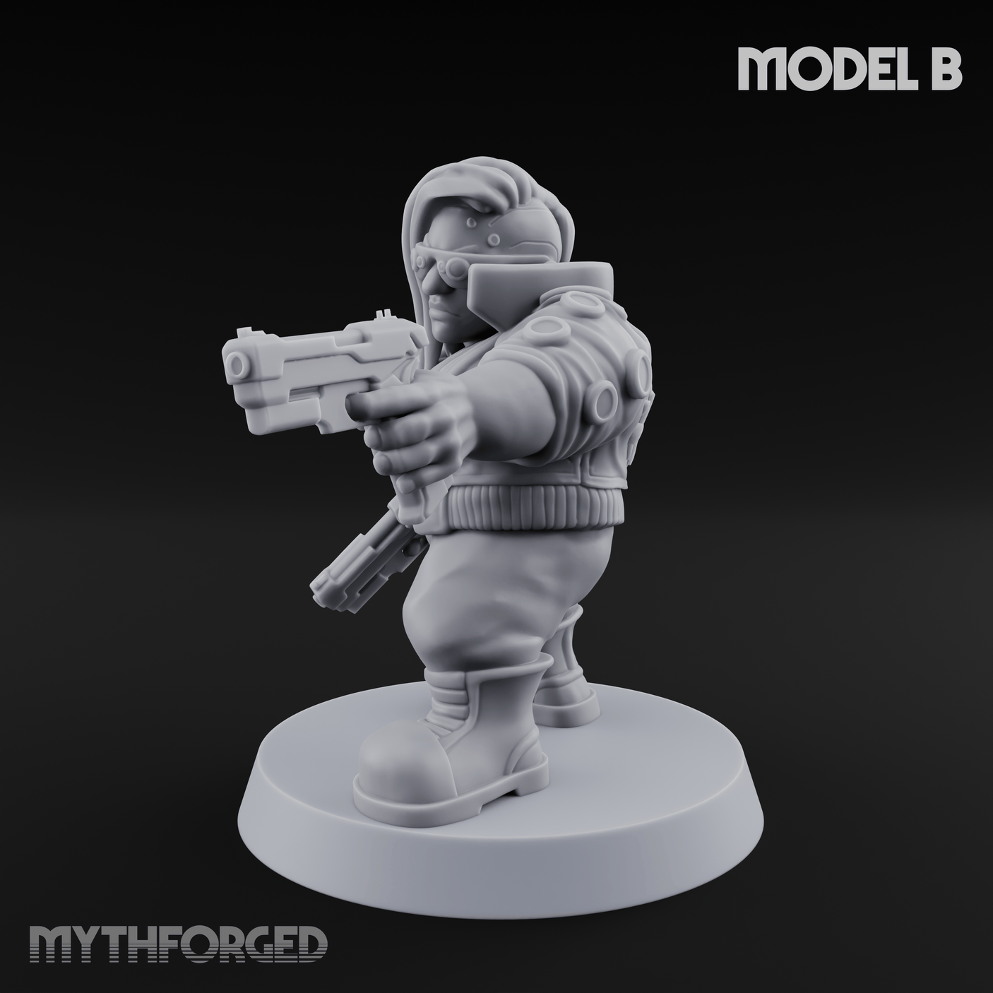 Trigger Happy Space Dwarf Thugs B Miniature for Dungeons and Dragons, Pathfinder or other TTRPGs