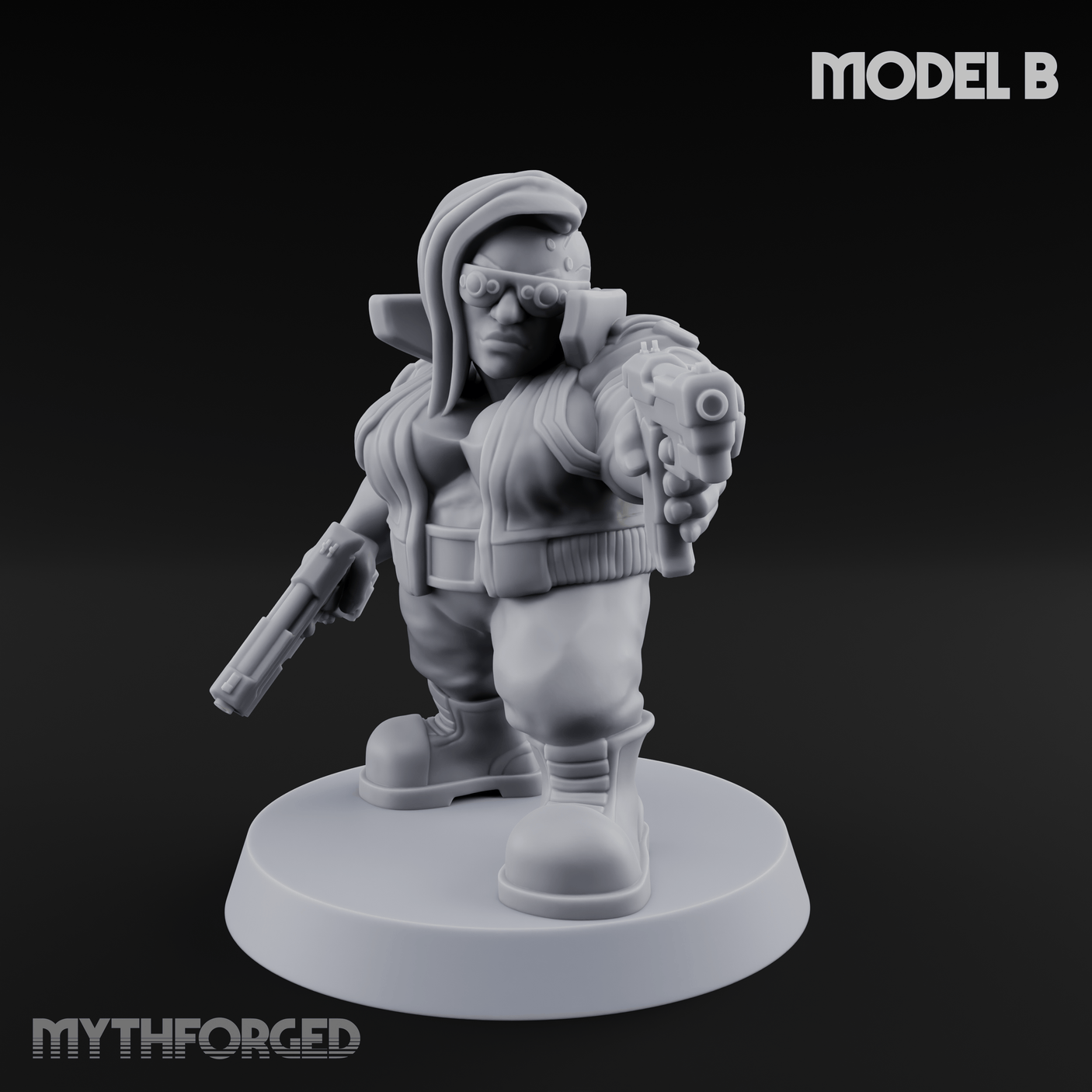 Trigger Happy Space Dwarf Thugs B Miniature for Dungeons and Dragons, Pathfinder or other TTRPGs