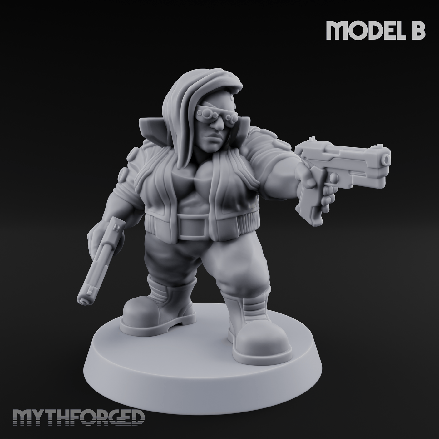 Trigger Happy Space Dwarf Thugs B Miniature for Dungeons and Dragons, Pathfinder or other TTRPGs