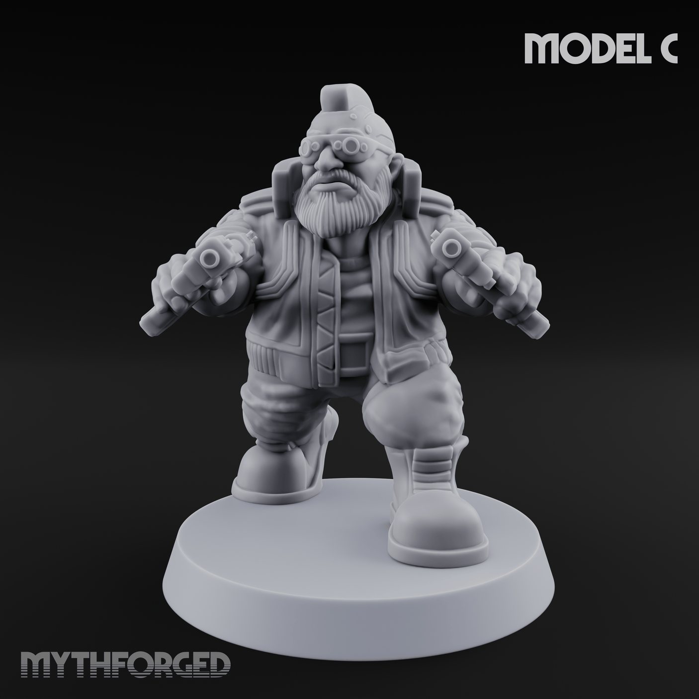Trigger Happy Space Dwarf Thugs Miniature for Dungeons and Dragons, Pathfinder or other TTRPGs