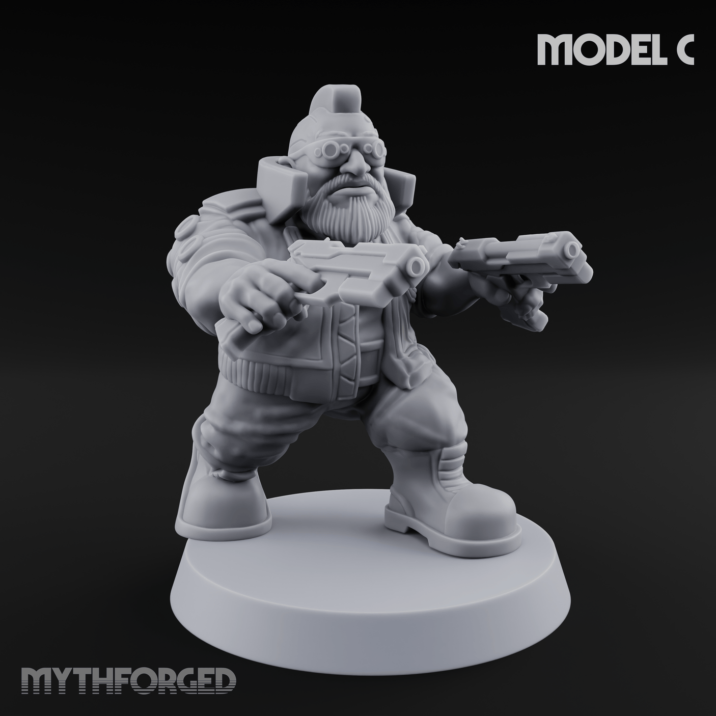 Trigger Happy Space Dwarf Thugs Miniature for Dungeons and Dragons, Pathfinder or other TTRPGs