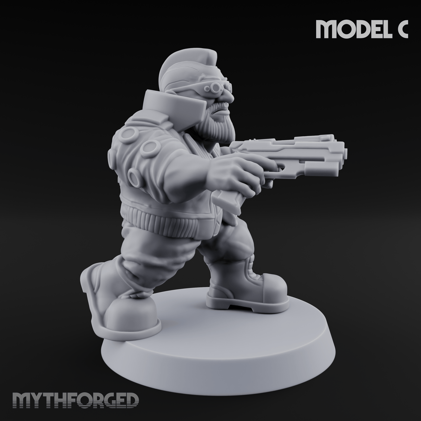 Trigger Happy Space Dwarf Thugs C Miniature for Dungeons and Dragons, Pathfinder or other TTRPGs
