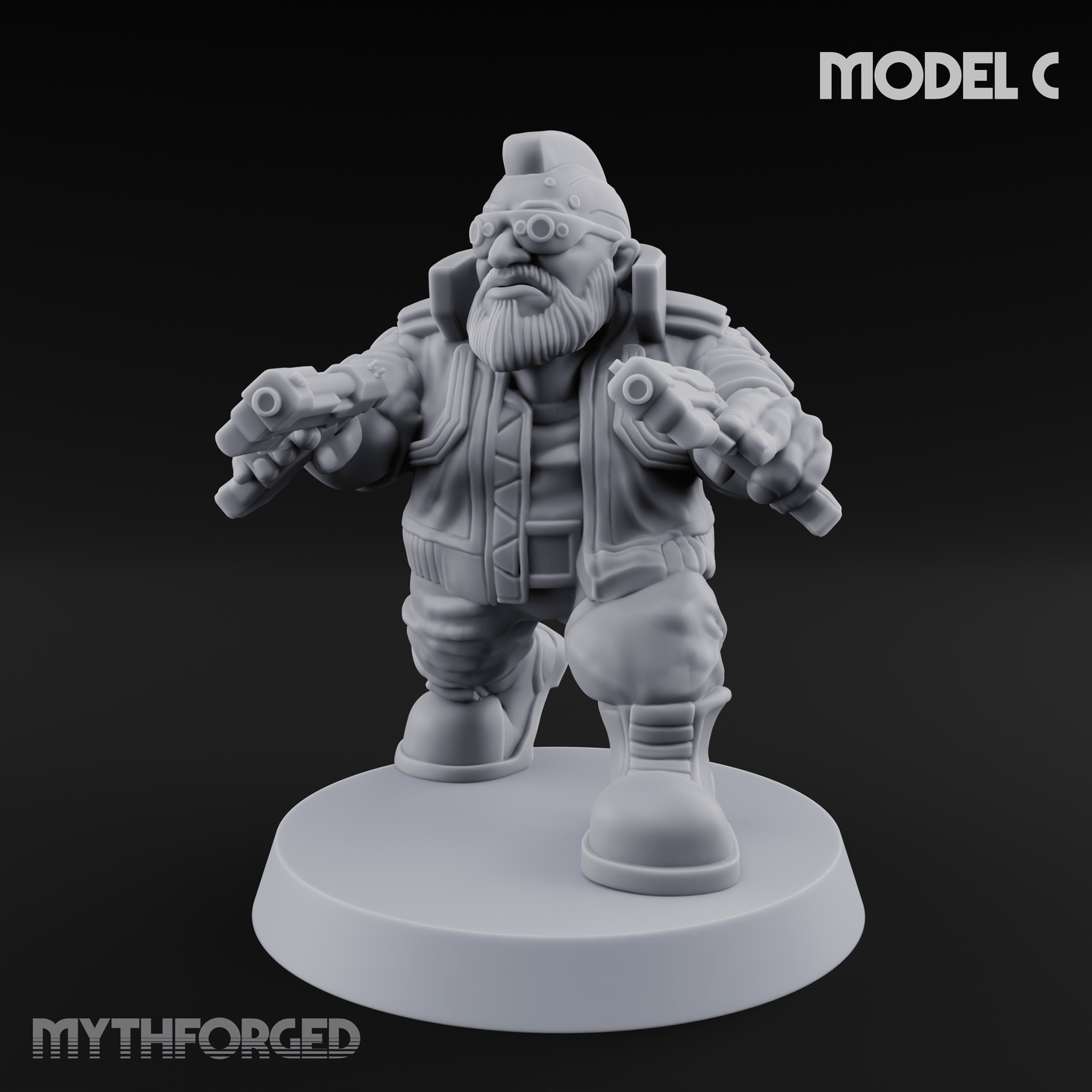 Trigger Happy Space Dwarf Thugs C Miniature for Dungeons and Dragons, Pathfinder or other TTRPGs