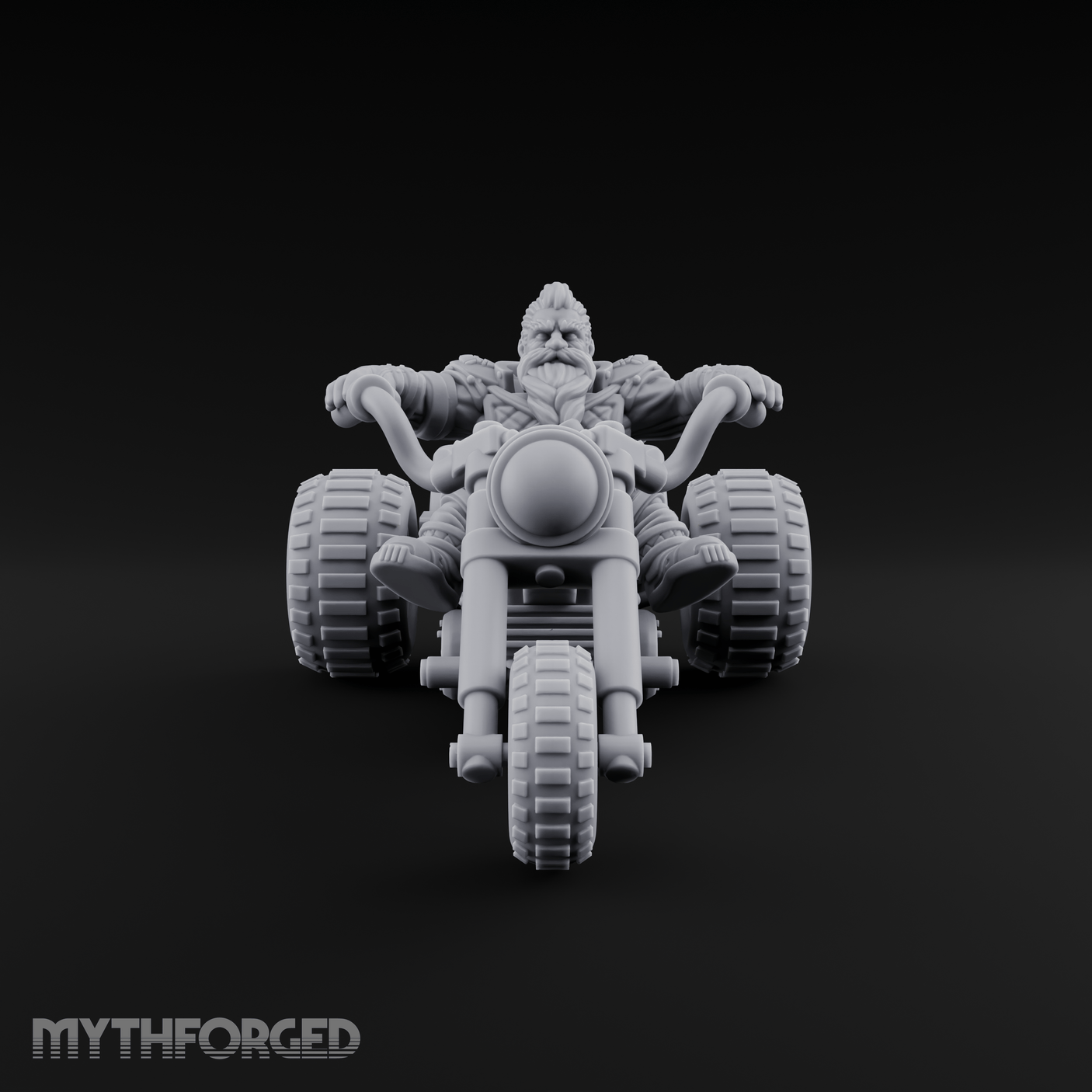 Throttle Wide Open Dwarf Biker Miniature for Dungeons and Dragons, Pathfinder or other TTRPGs
