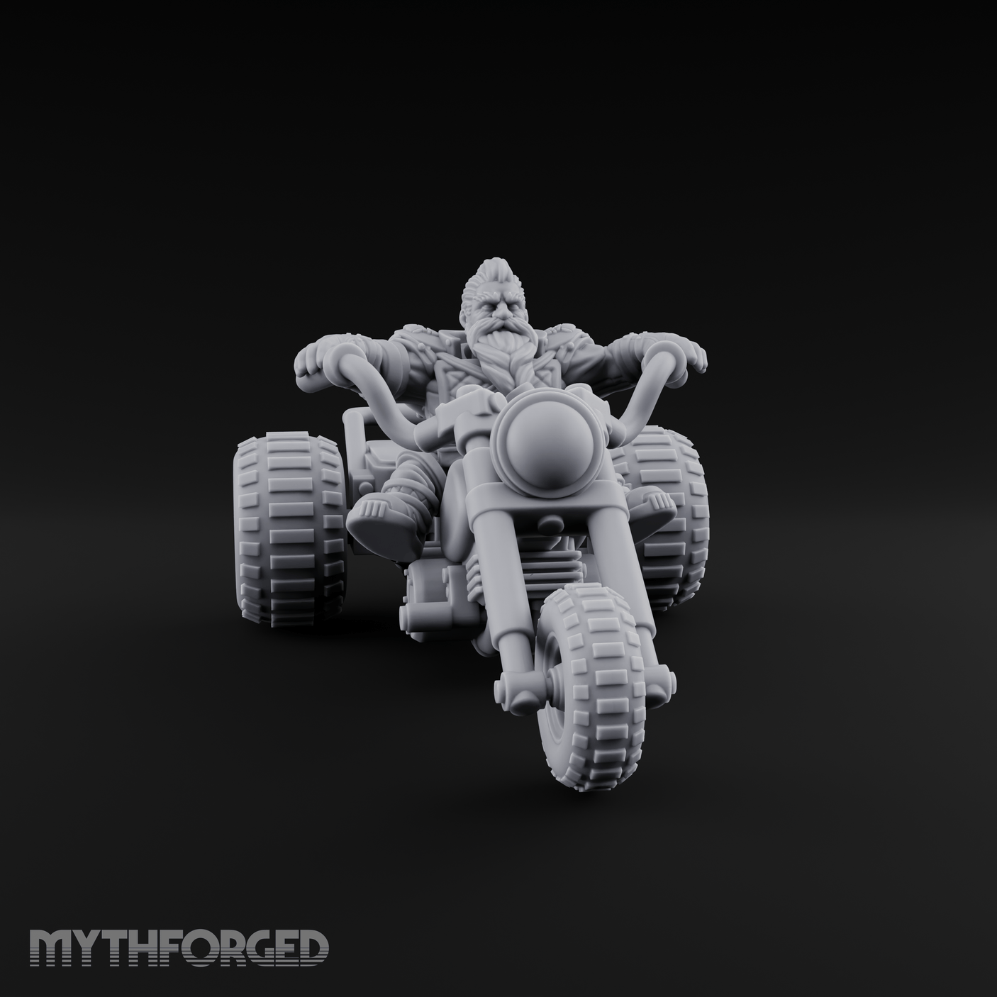 Throttle Wide Open Dwarf Biker Miniature for Dungeons and Dragons, Pathfinder or other TTRPGs