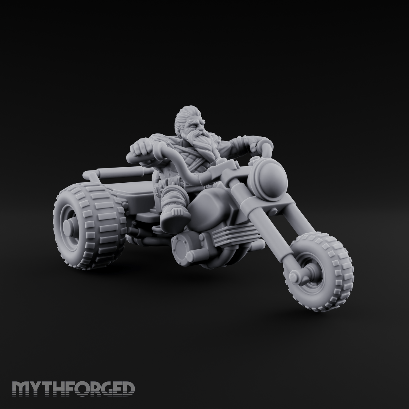 Throttle Wide Open Dwarf Biker Miniature for Dungeons and Dragons, Pathfinder or other TTRPGs