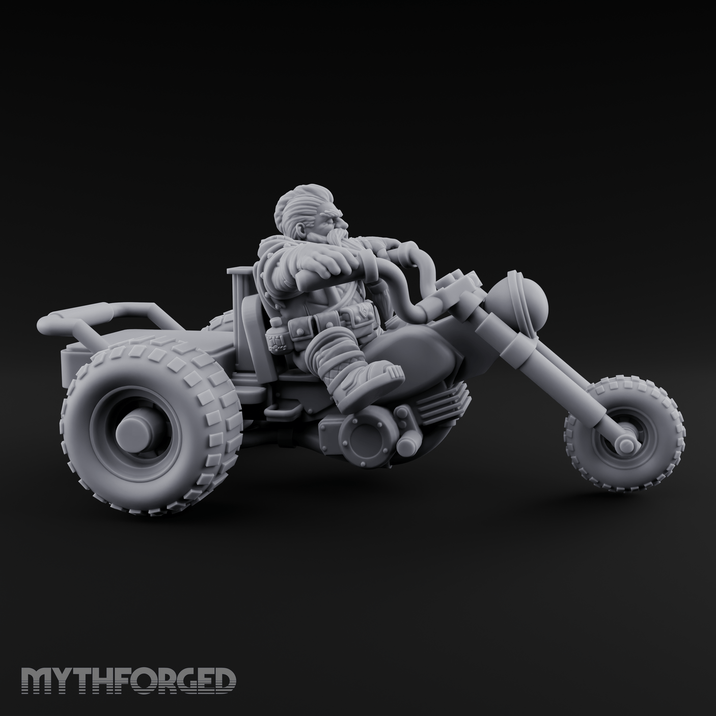 Throttle Wide Open Dwarf Biker Miniature for Dungeons and Dragons, Pathfinder or other TTRPGs
