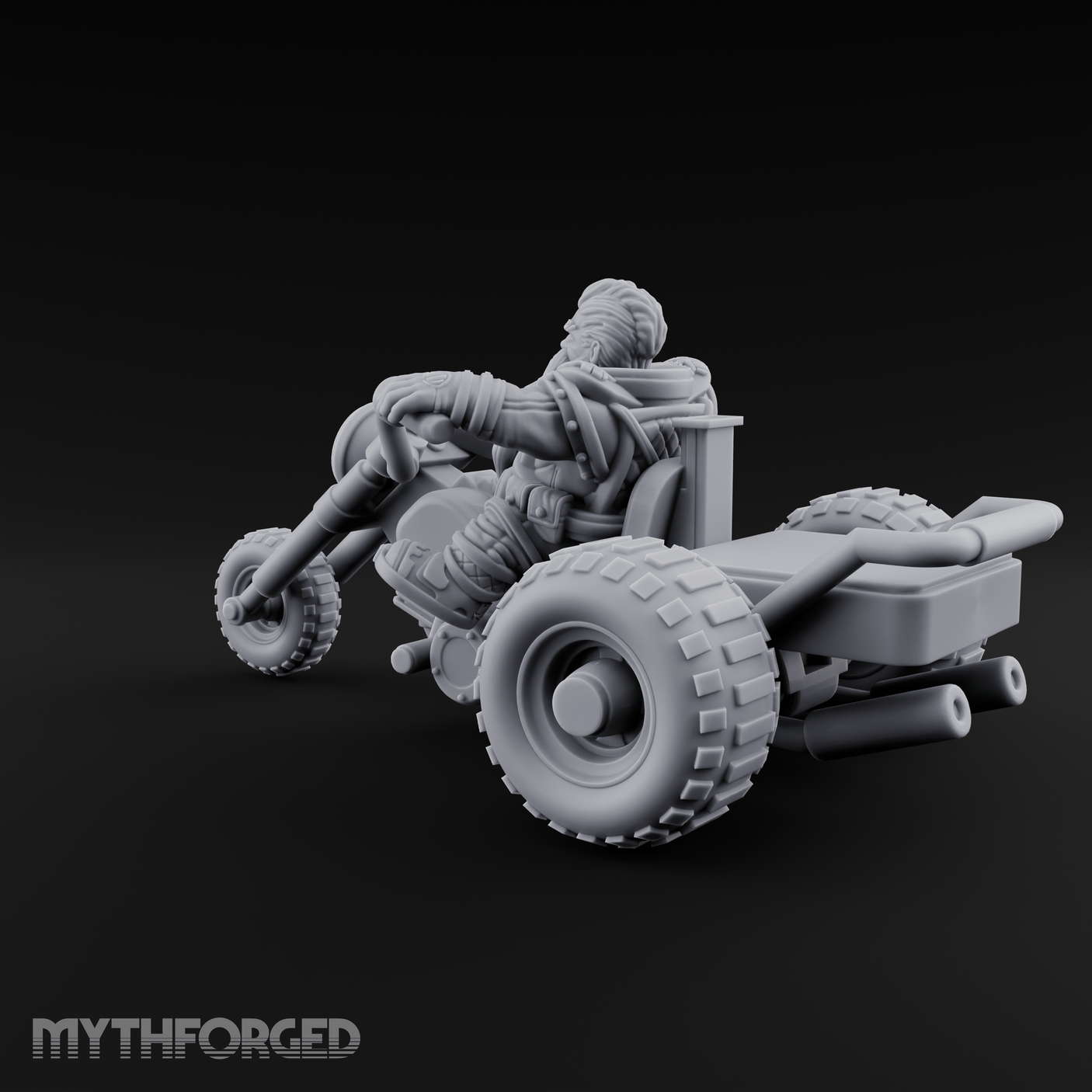 Throttle Wide Open Dwarf Biker Miniature for Dungeons and Dragons, Pathfinder or other TTRPGs