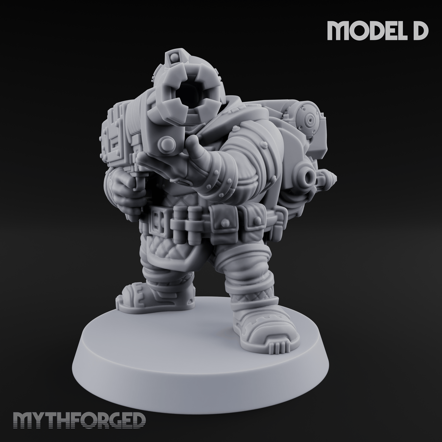 Both Barrels Blazing Space Dwarf Soldiers D Miniature for Dungeons and Dragons, Pathfinder or other TTRPGs