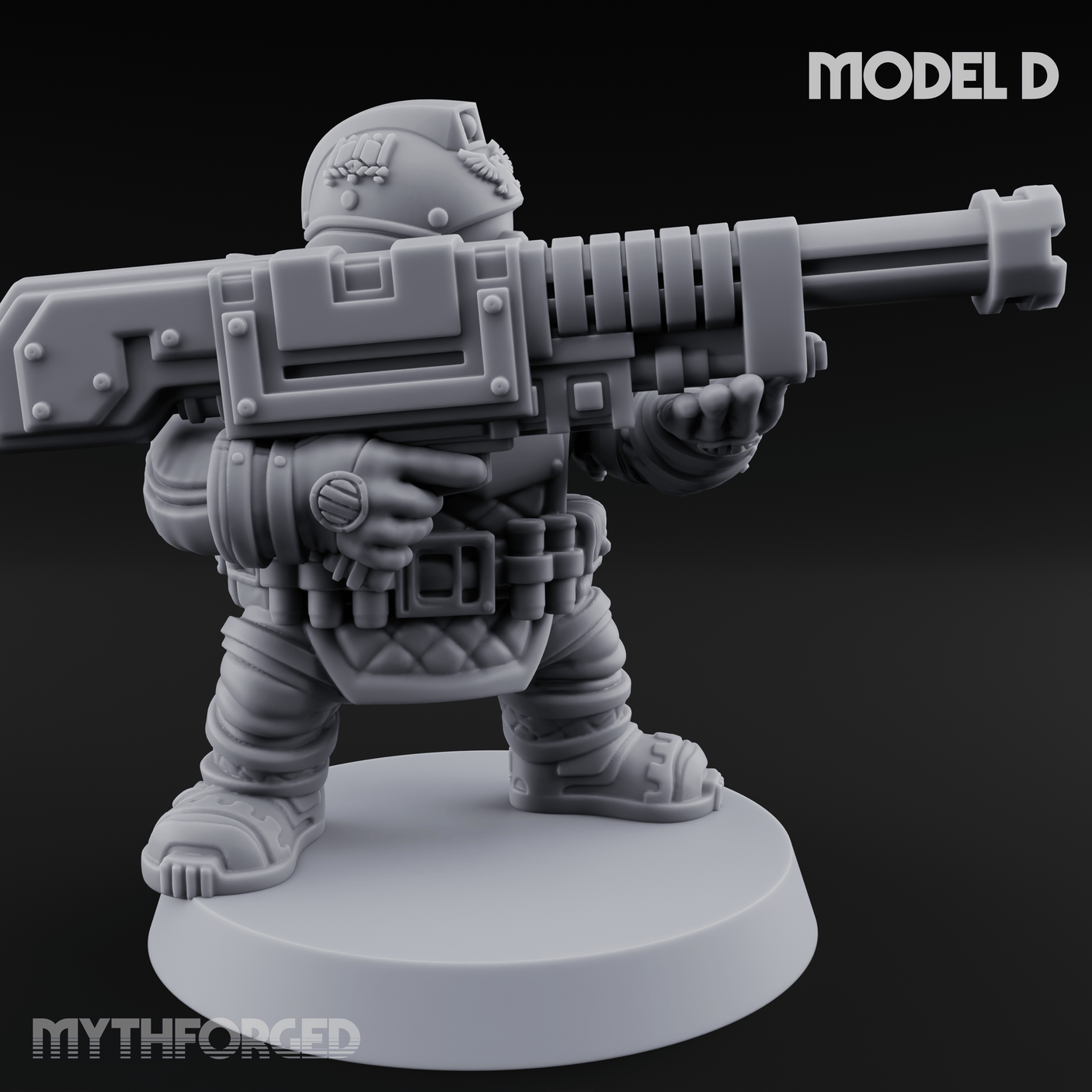 Both Barrels Blazing Space Dwarf Soldiers D Miniature for Dungeons and Dragons, Pathfinder or other TTRPGs