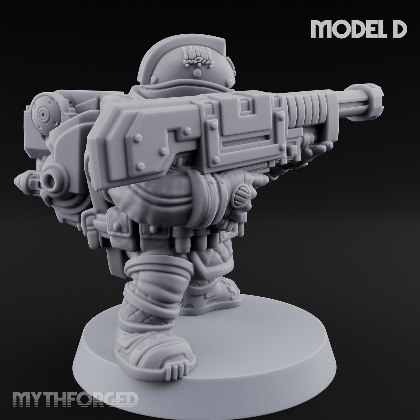 Both Barrels Blazing Space Dwarf Soldiers D Miniature for Dungeons and Dragons, Pathfinder or other TTRPGs