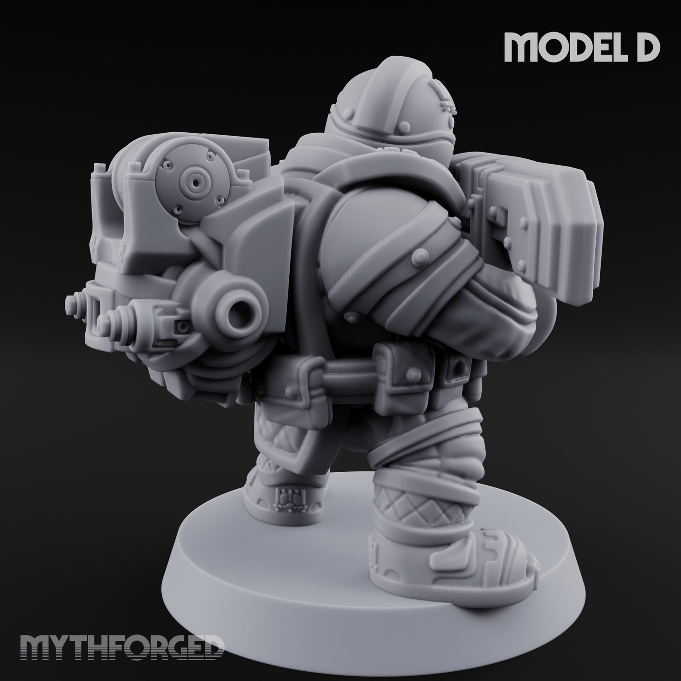 Both Barrels Blazing Space Dwarf Soldiers D Miniature for Dungeons and Dragons, Pathfinder or other TTRPGs