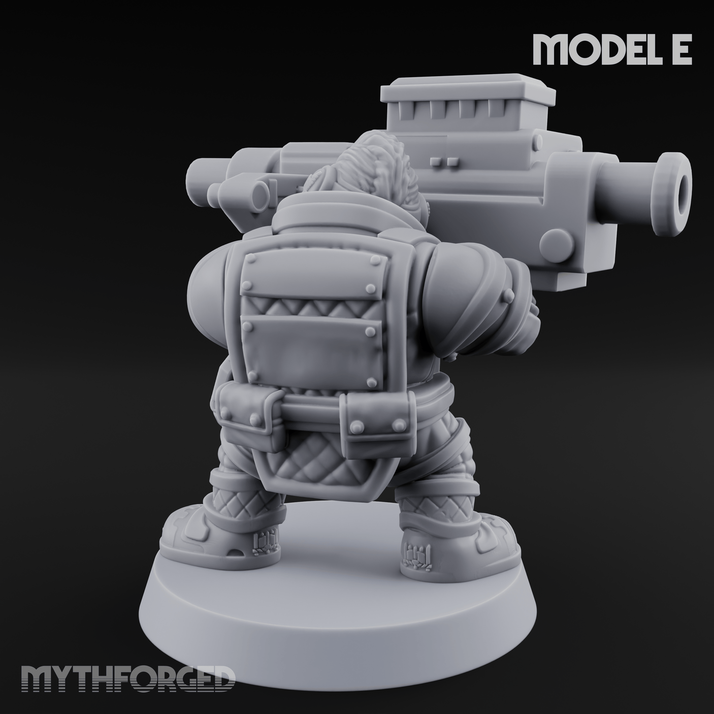 Both Barrels Blazing Space Dwarf Soldiers E Miniature for Dungeons and Dragons, Pathfinder or other TTRPGs