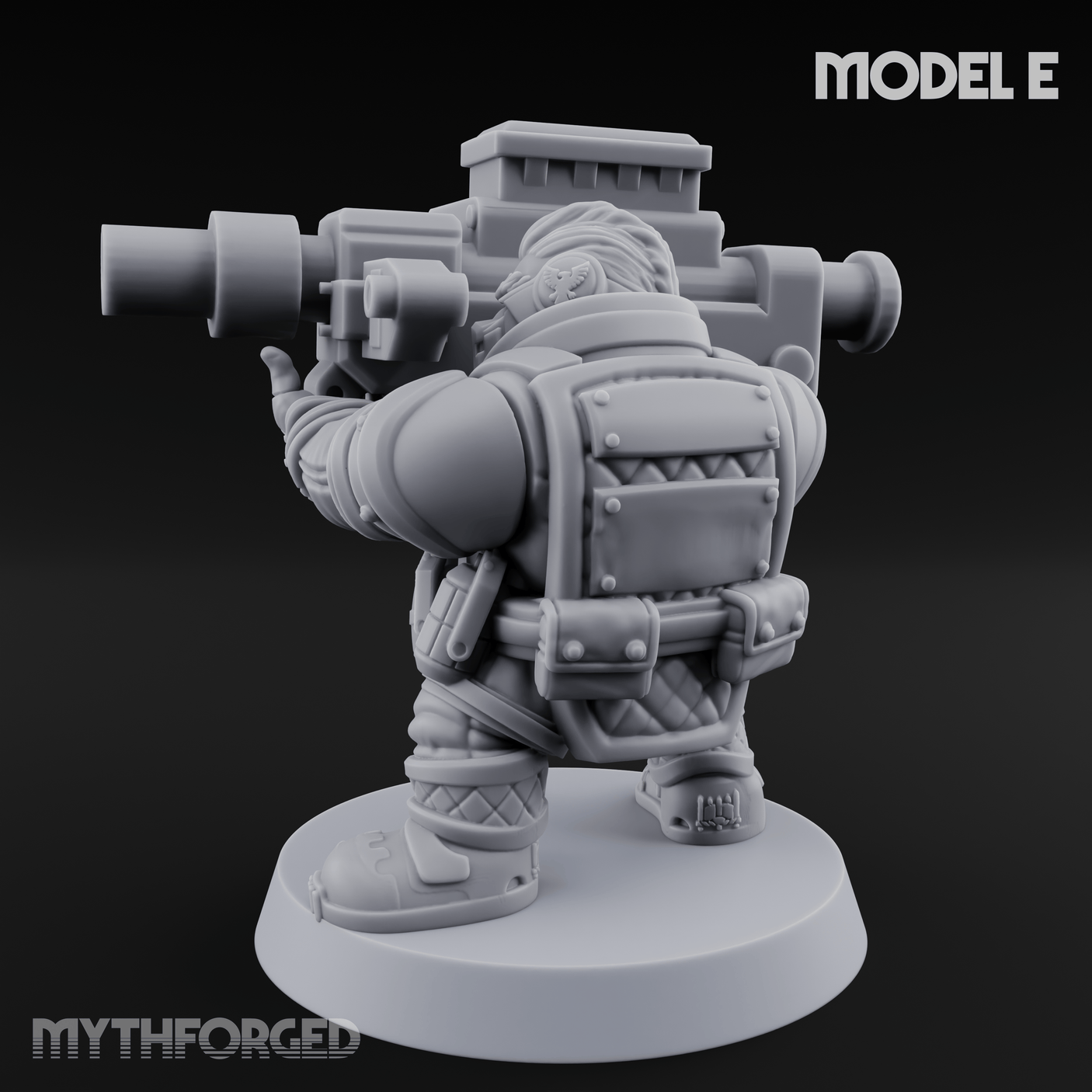 Both Barrels Blazing Space Dwarf Soldiers E Miniature for Dungeons and Dragons, Pathfinder or other TTRPGs